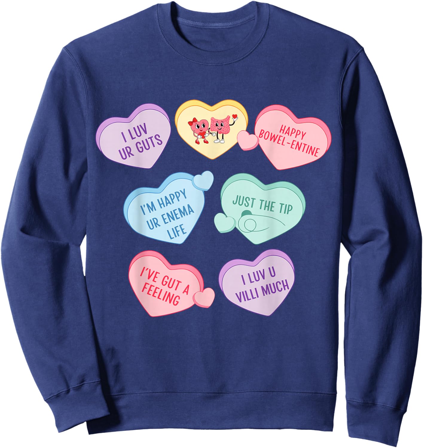 GI Nurse Valentine's Hearts Candy Gastroenterology Endo Tech Sweatshirt - Sweatshirt | Navy