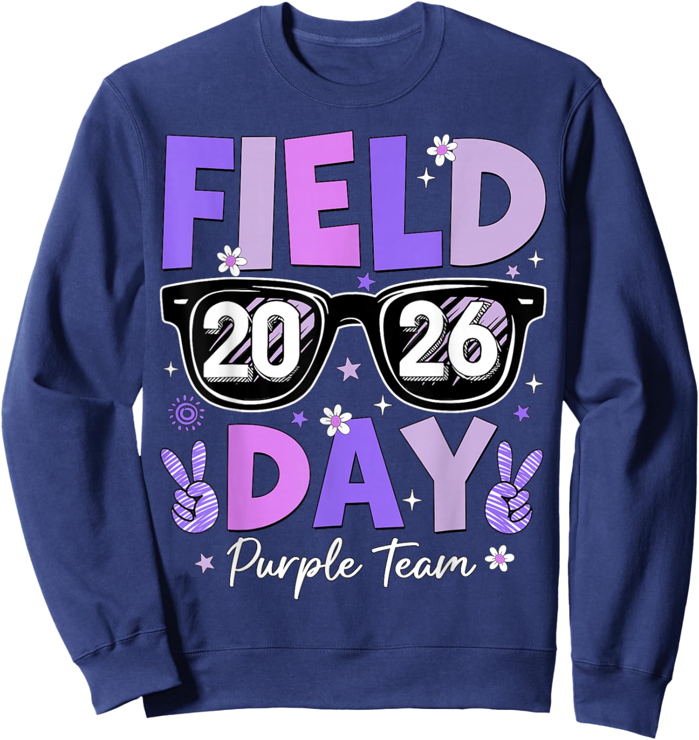 Field Day 2026 Purple Team Color Game Competition Boys Girls Sweatshirt - Sweatshirt | Navy