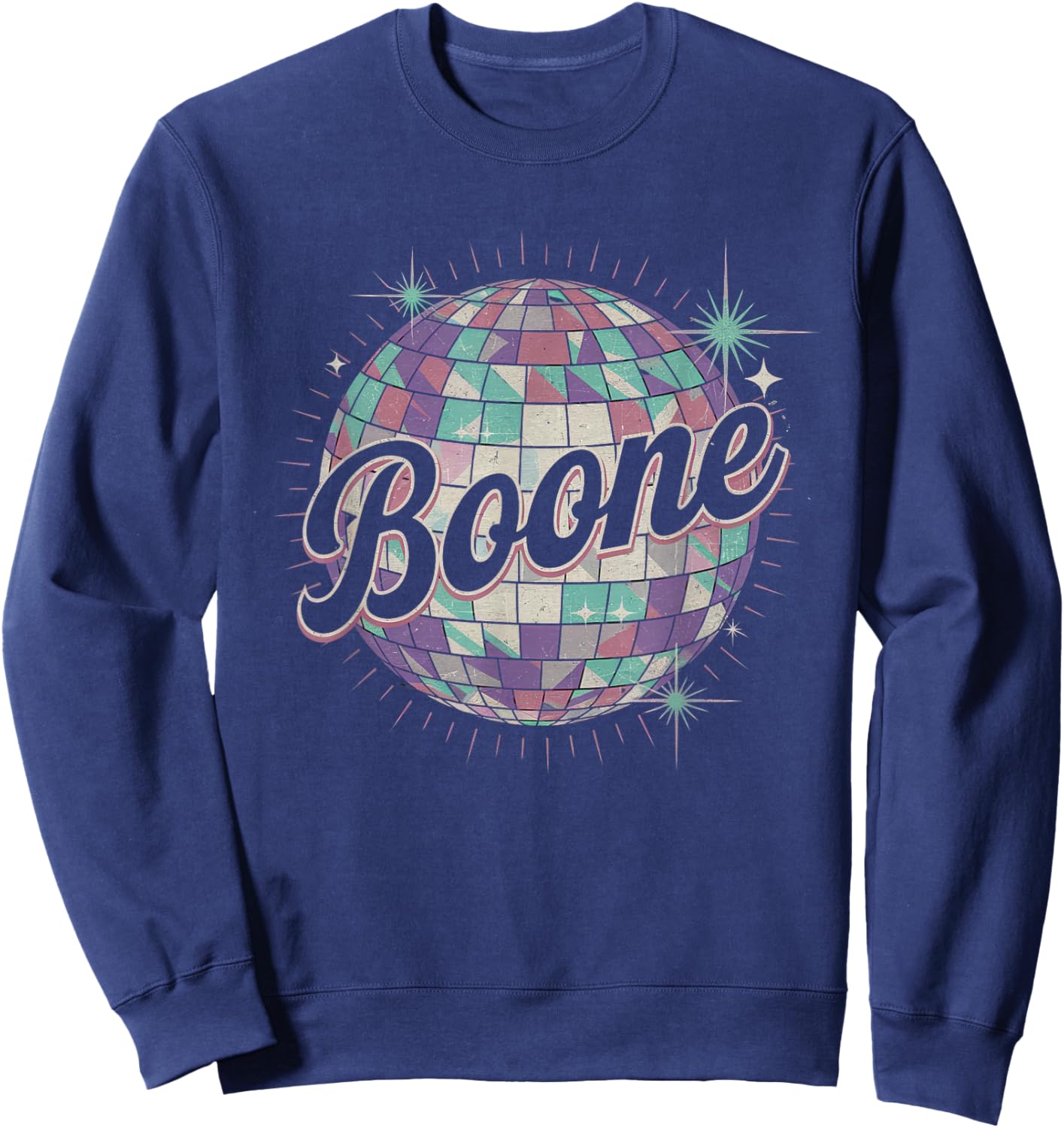 Boone Family Name I Love Boone 80's Vintage NC Retro Sweatshirt - Sweatshirt | Navy