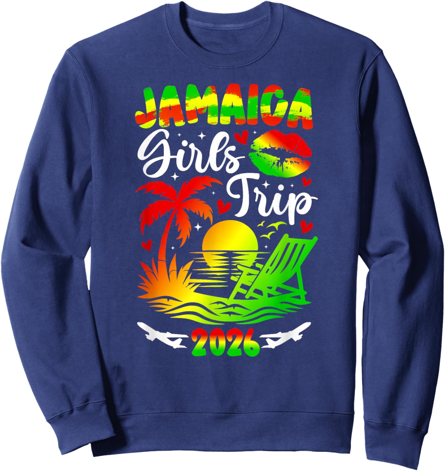 Jamaica Girls Trip 2026 Girls Vacation Jamaica Travel Sweatshirt - Sweatshirt | Navy