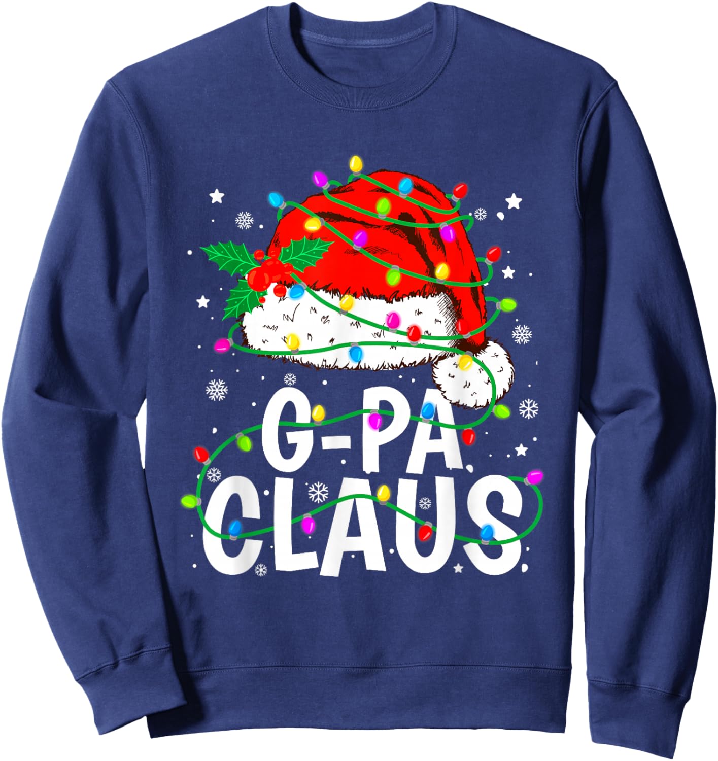 G-Pa Claus Christmas Lights Pajama Family Matching Sweatshirt - Sweatshirt | Navy