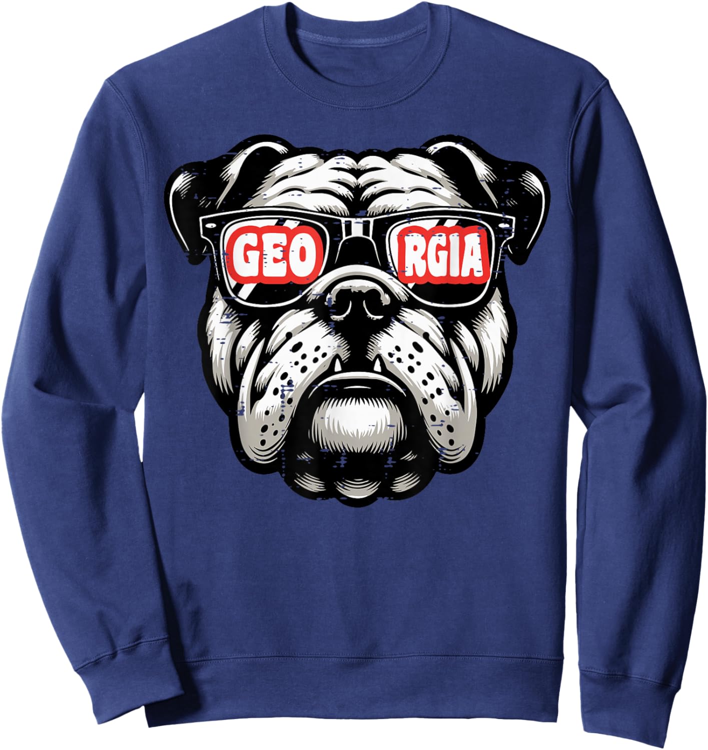 Bulldog Boys Youth Teen Kids Men Women Girls Sweatshirt - Sweatshirt | Navy