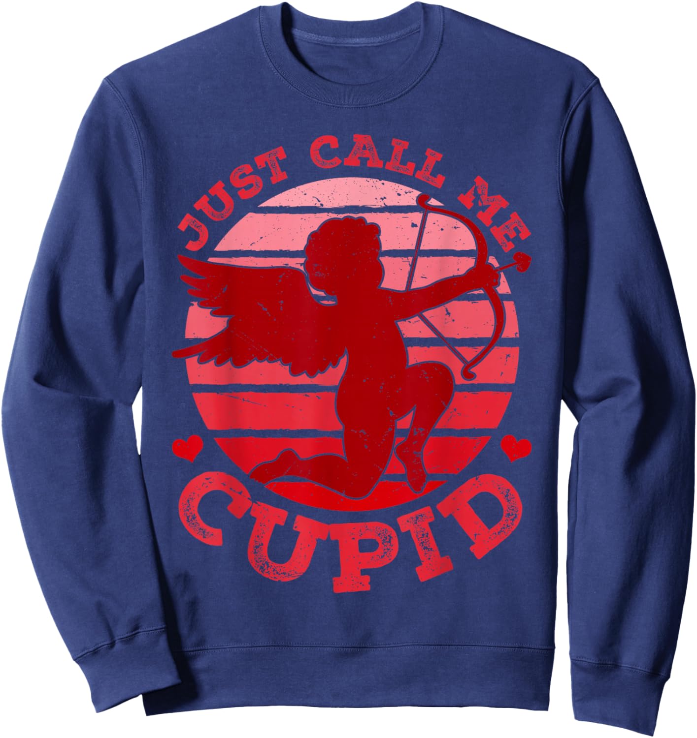 Retro Just Call Me Cupid Happy Valentines Boys Girls Sweatshirt - Sweatshirt | Navy