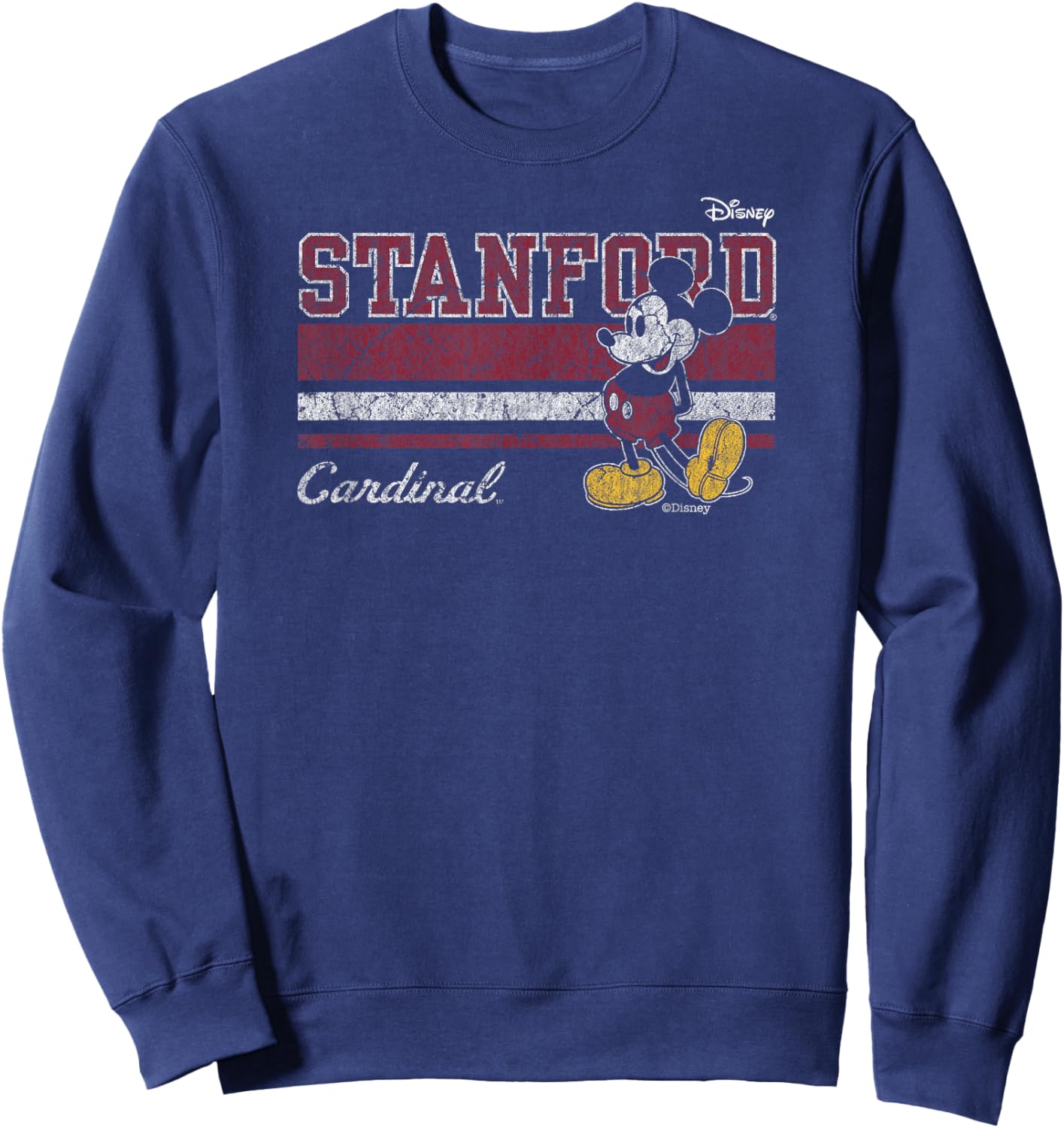 Stanford Cardinal Mickey Mouse Vintage Black Sweatshirt - Sweatshirt | Navy