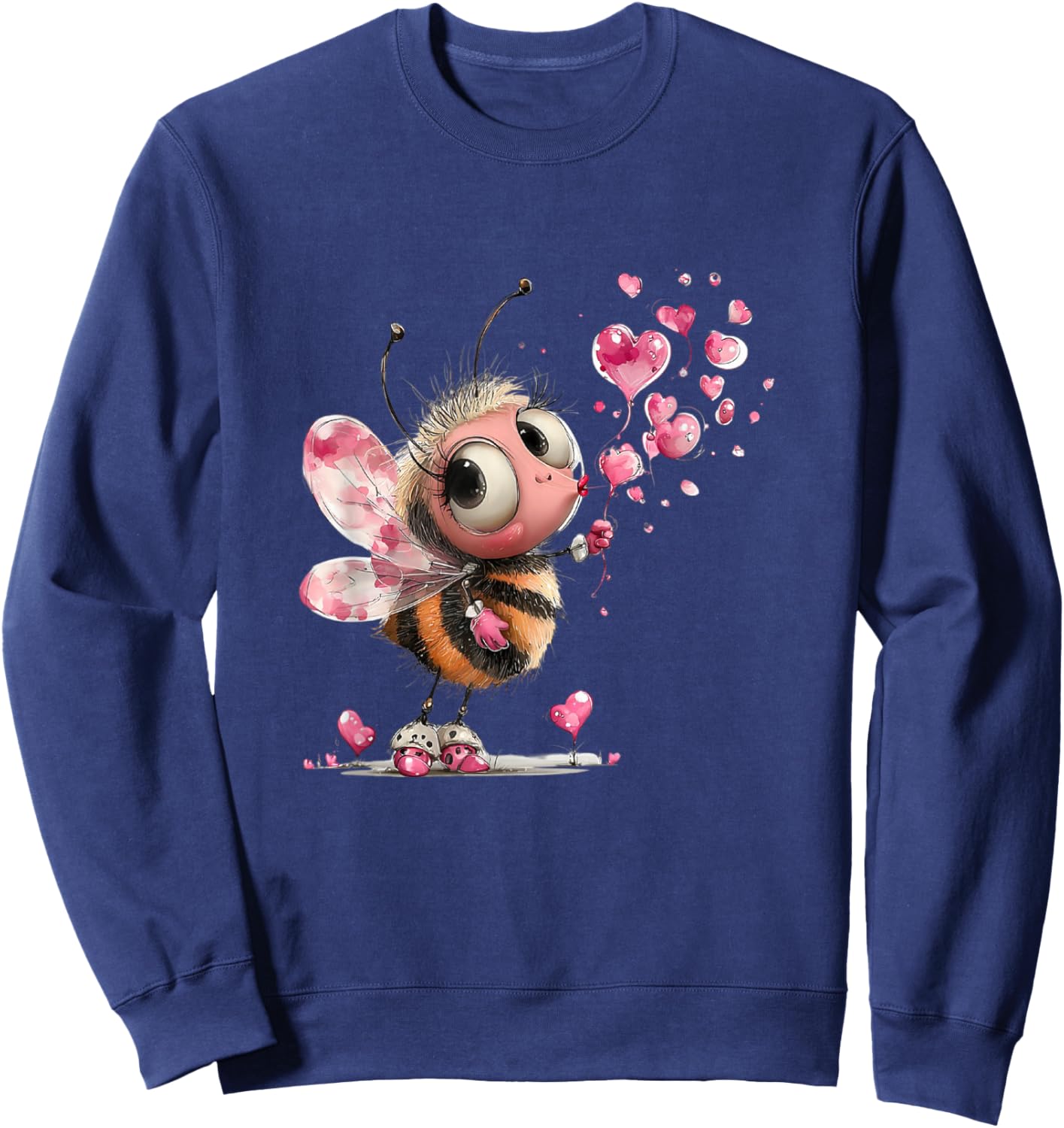 Cute Valentine bee Heart for Love Couples Sweatshirt - Sweatshirt | Navy