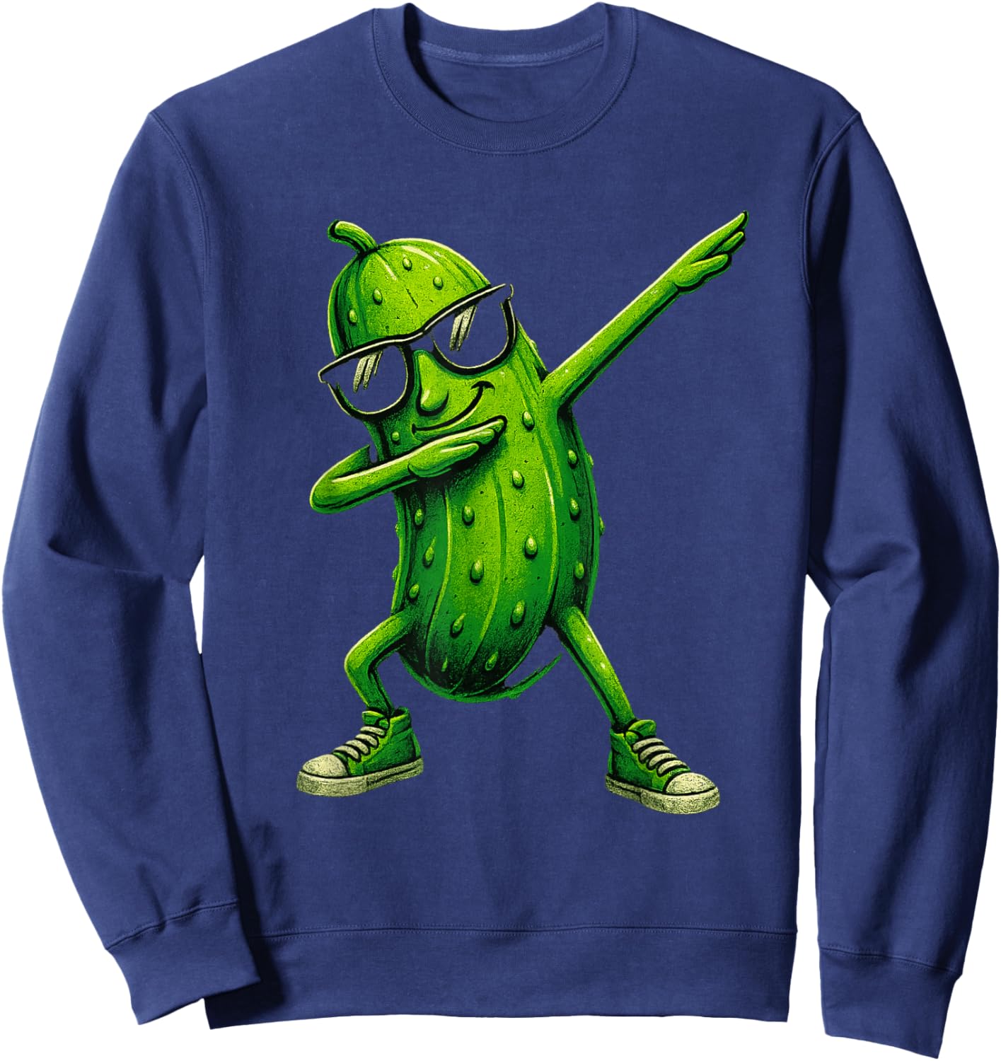 Pickle Dabbing Funny Sunglass Cucumber Boys Girls Sweatshirt - Sweatshirt | Navy