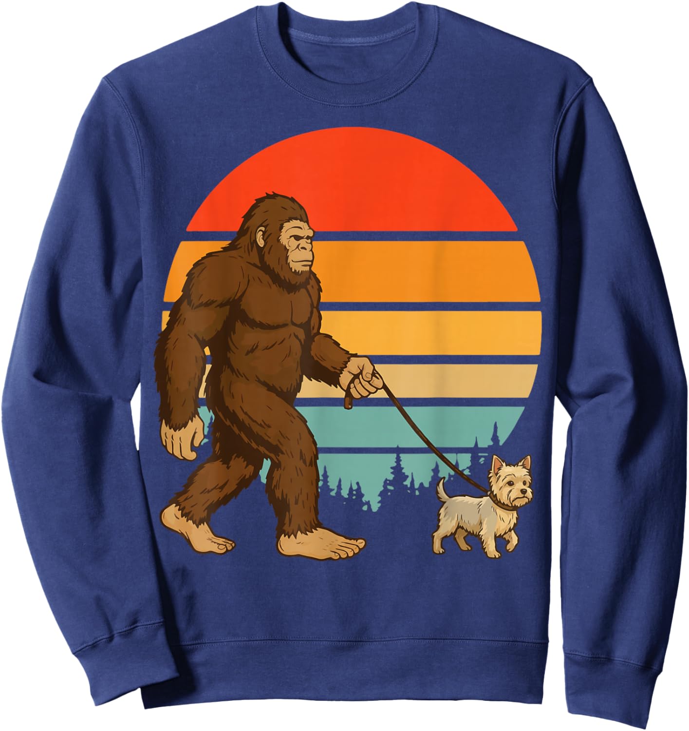 Bigfoot Yorkshire Terrier Retro Yorkie Sweatshirt - Sweatshirt | Navy