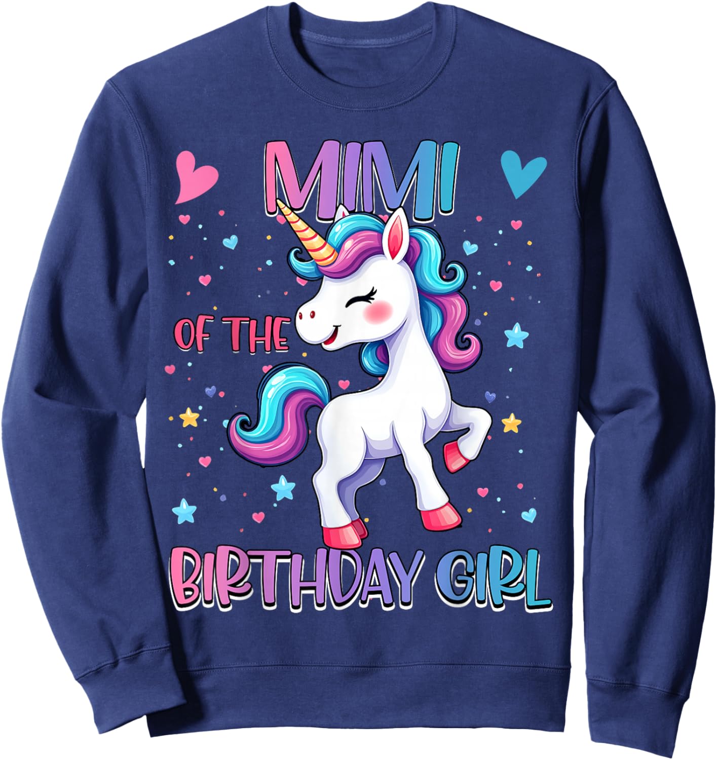 Mimi of The Birthday Girl Unicorn Family Matching Party Sweatshirt - Sweatshirt | Navy