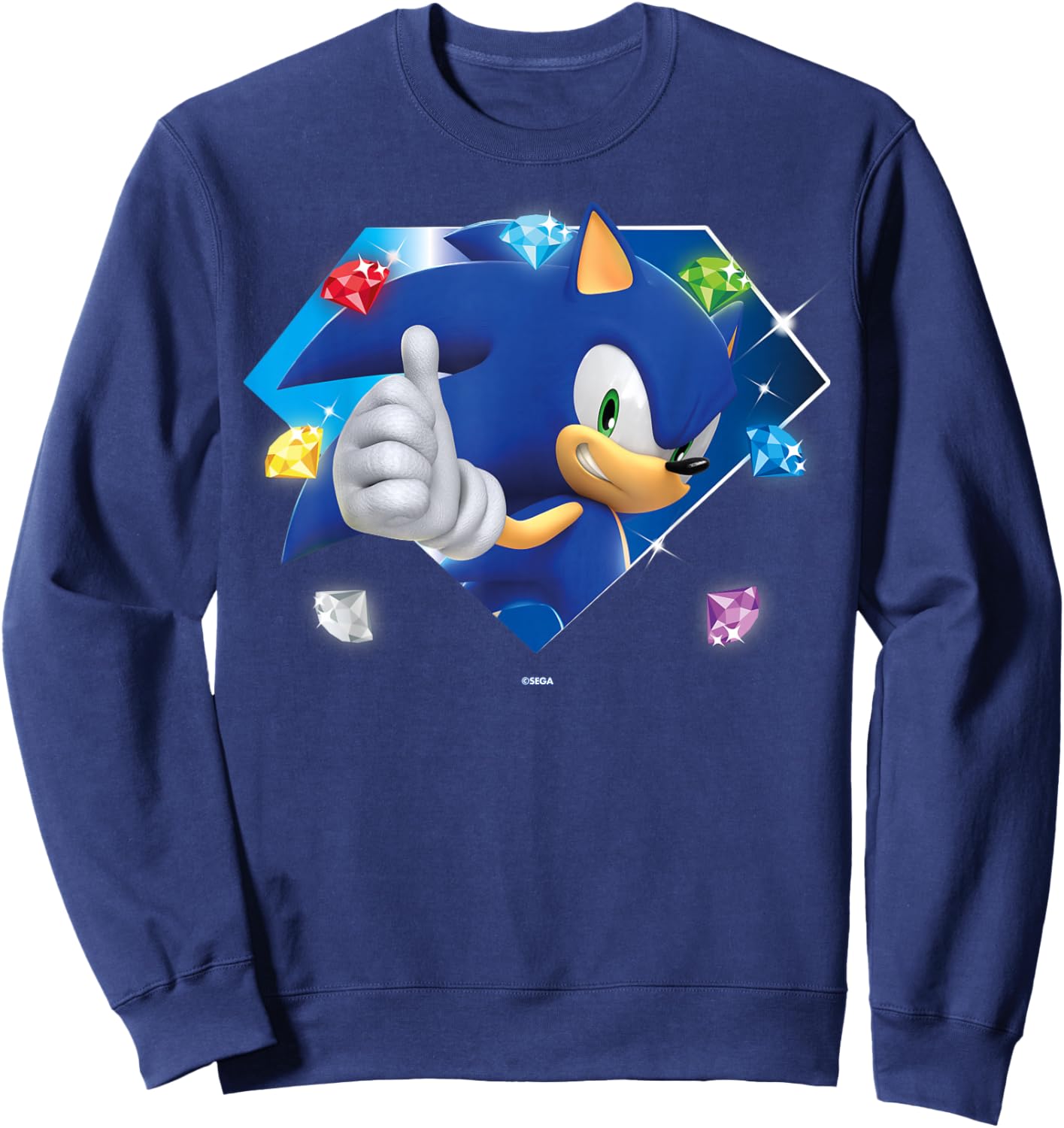 Sonic The Hedgehog 35th Anniversary Emerald Legacy Sweatshirt - Sweatshirt | Navy