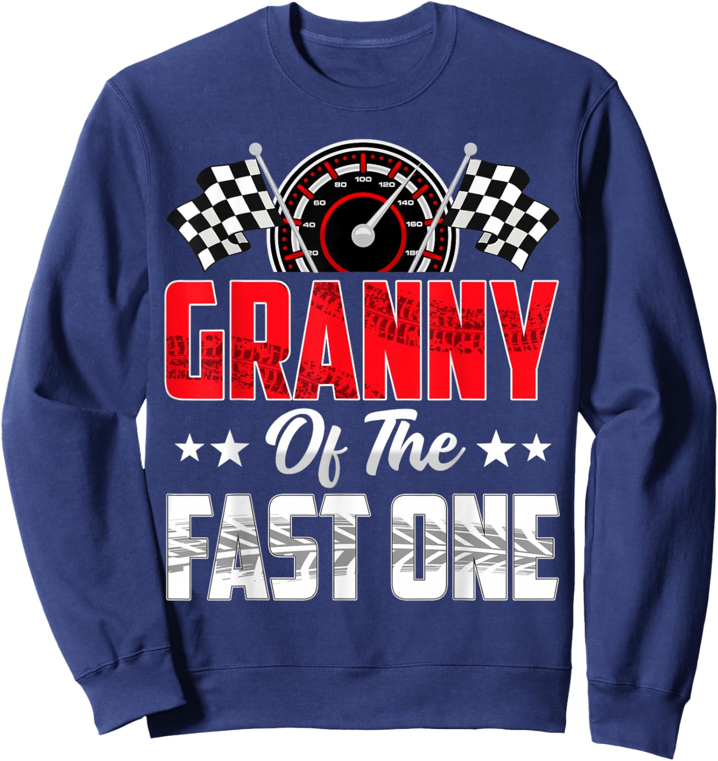 Granny of The Fast One Birthday 1st Race Car Family Sweatshirt - Sweatshirt | Navy