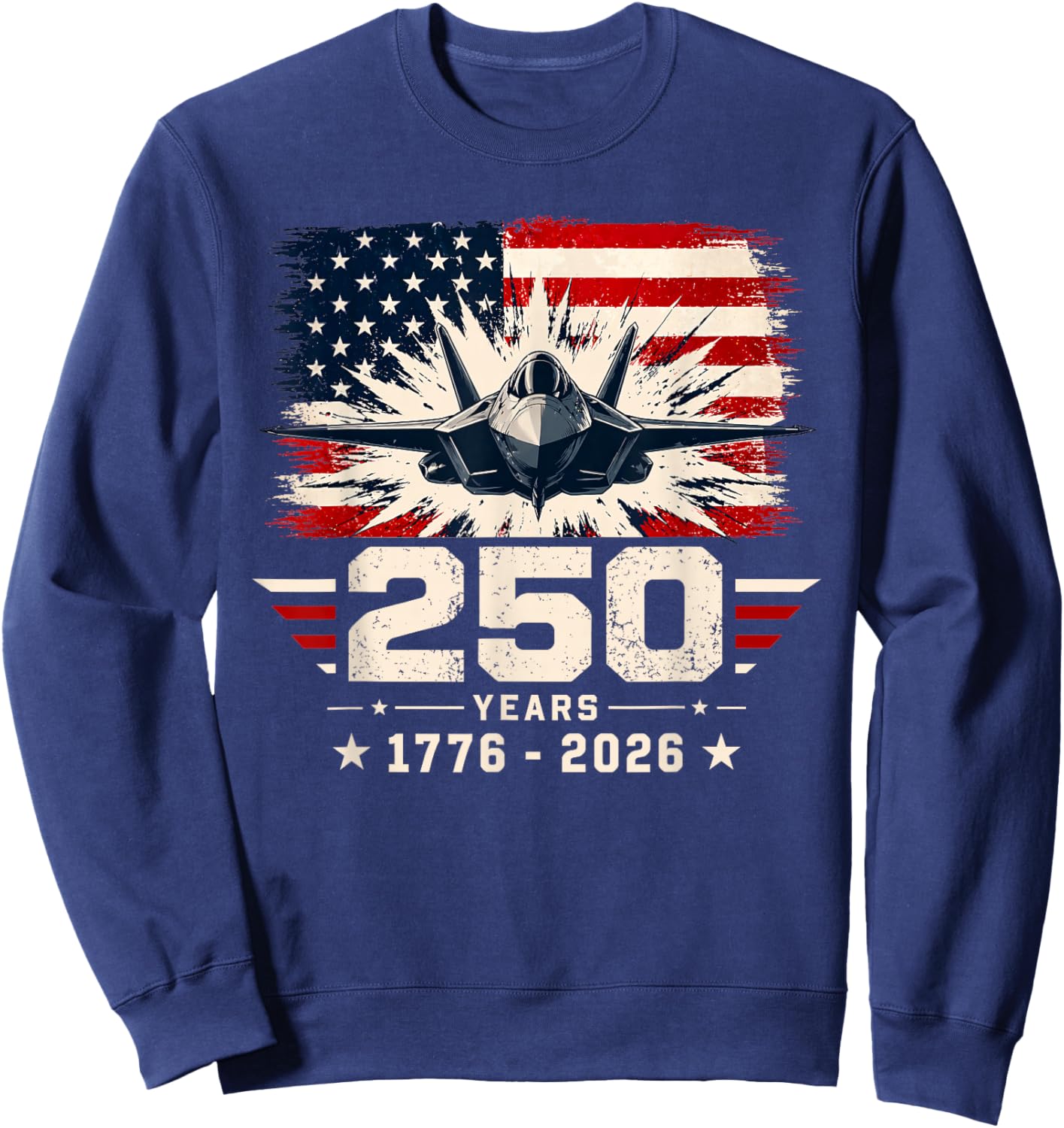 250th Anniversary USA Patriotic 250 Years American 4th July Sweatshirt - Sweatshirt | Navy