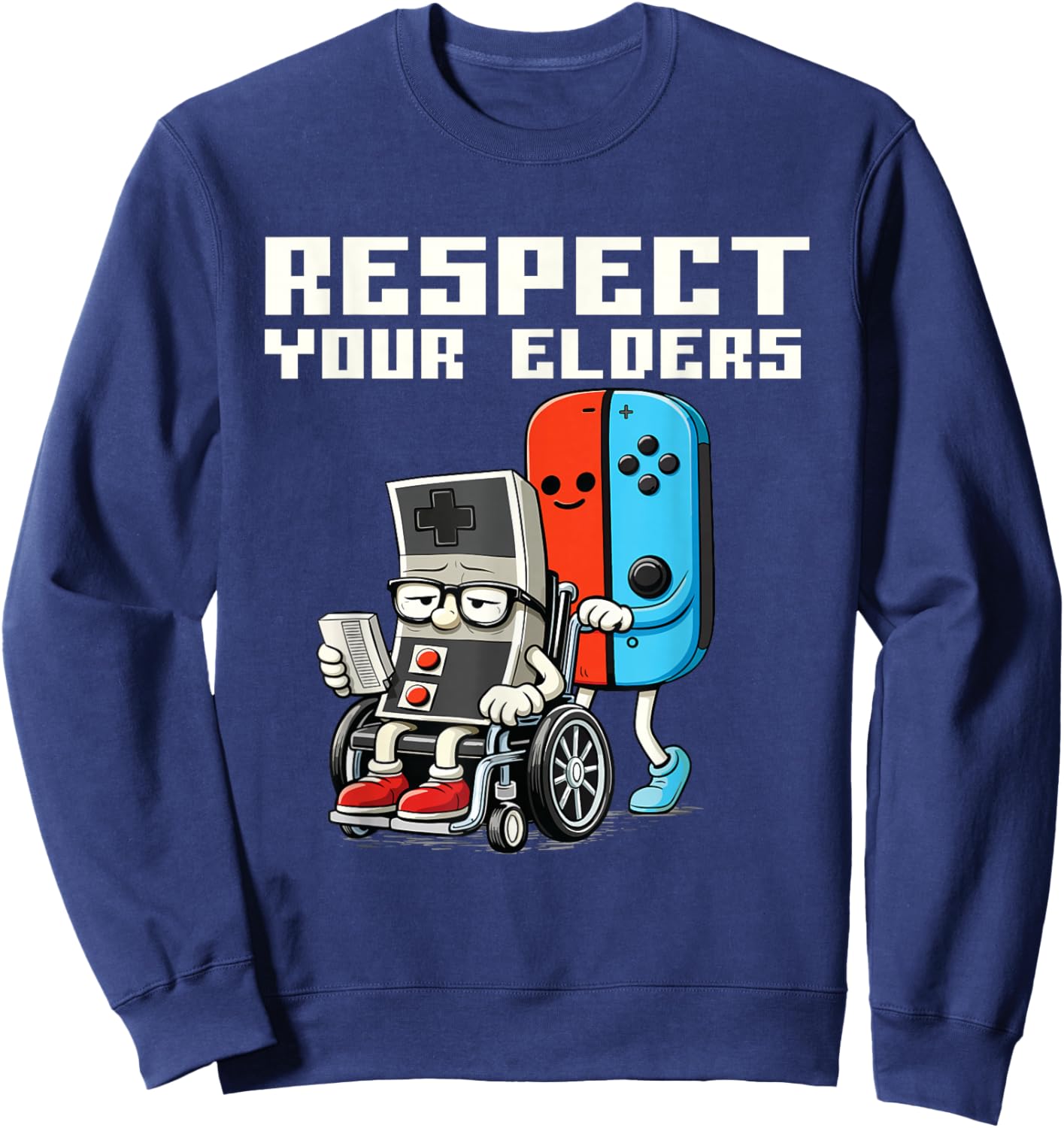 Respect Your Elders - Gaming Lover Gamer Video Games Sweatshirt - Sweatshirt | Navy