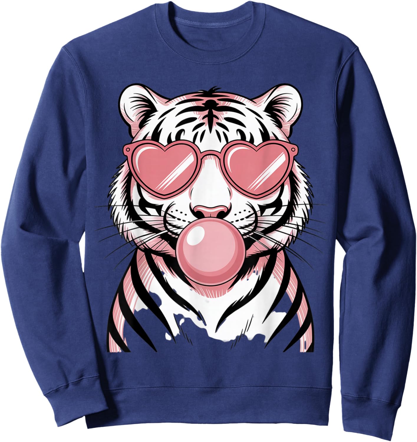 Cool Tiger in Sunglasses with Bubble Sweatshirt - Sweatshirt | Navy