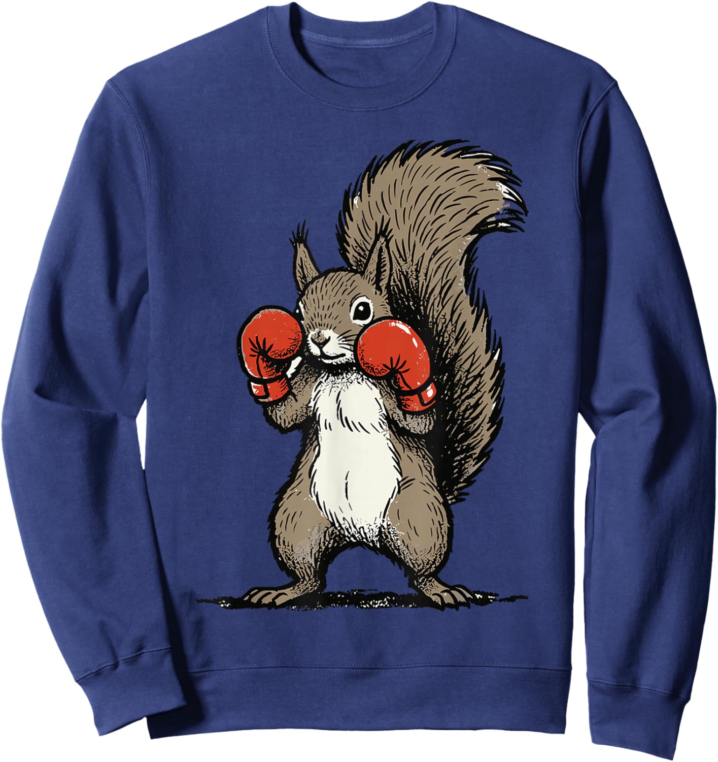 Boxing Squirrel Shirt Fighter Funny Animal Graphic Boxer Men Sweatshirt - Sweatshirt | Navy