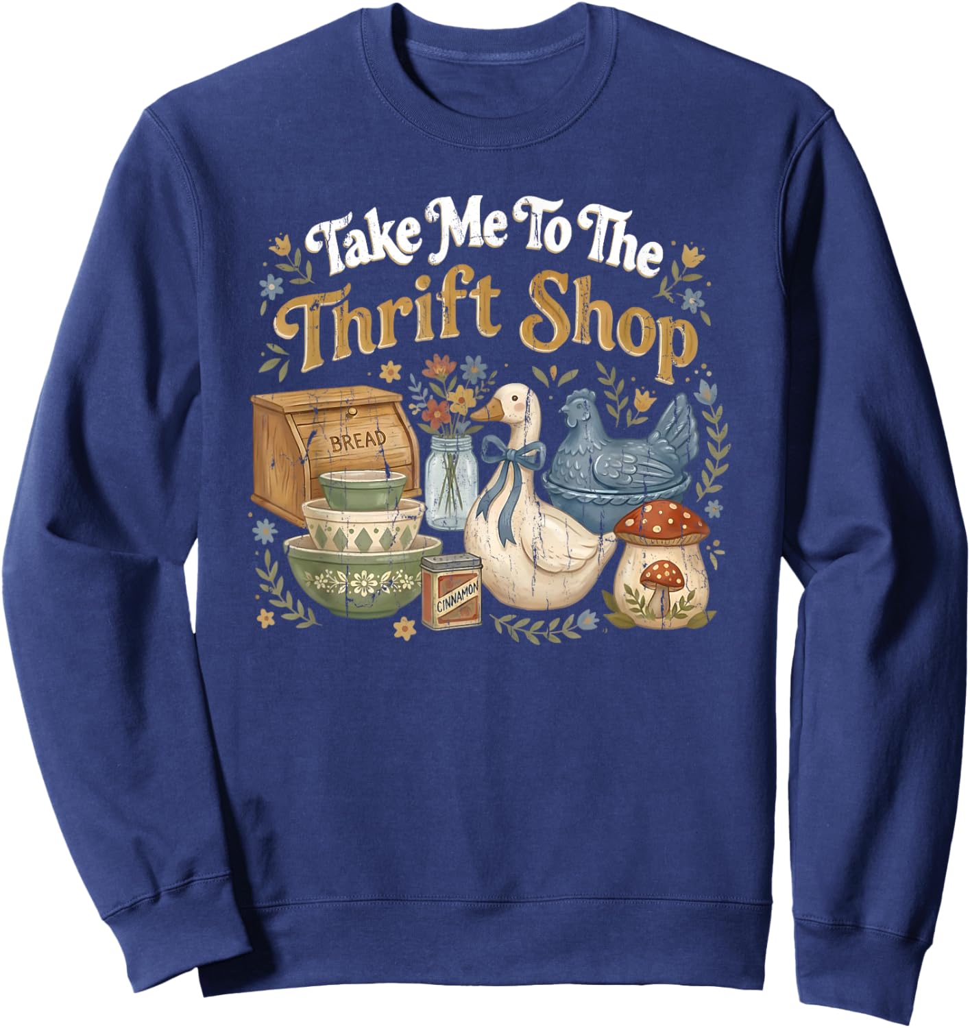 Take Me to The Thrift Shop, Take Me Thrifting Sweatshirt - Sweatshirt | Navy