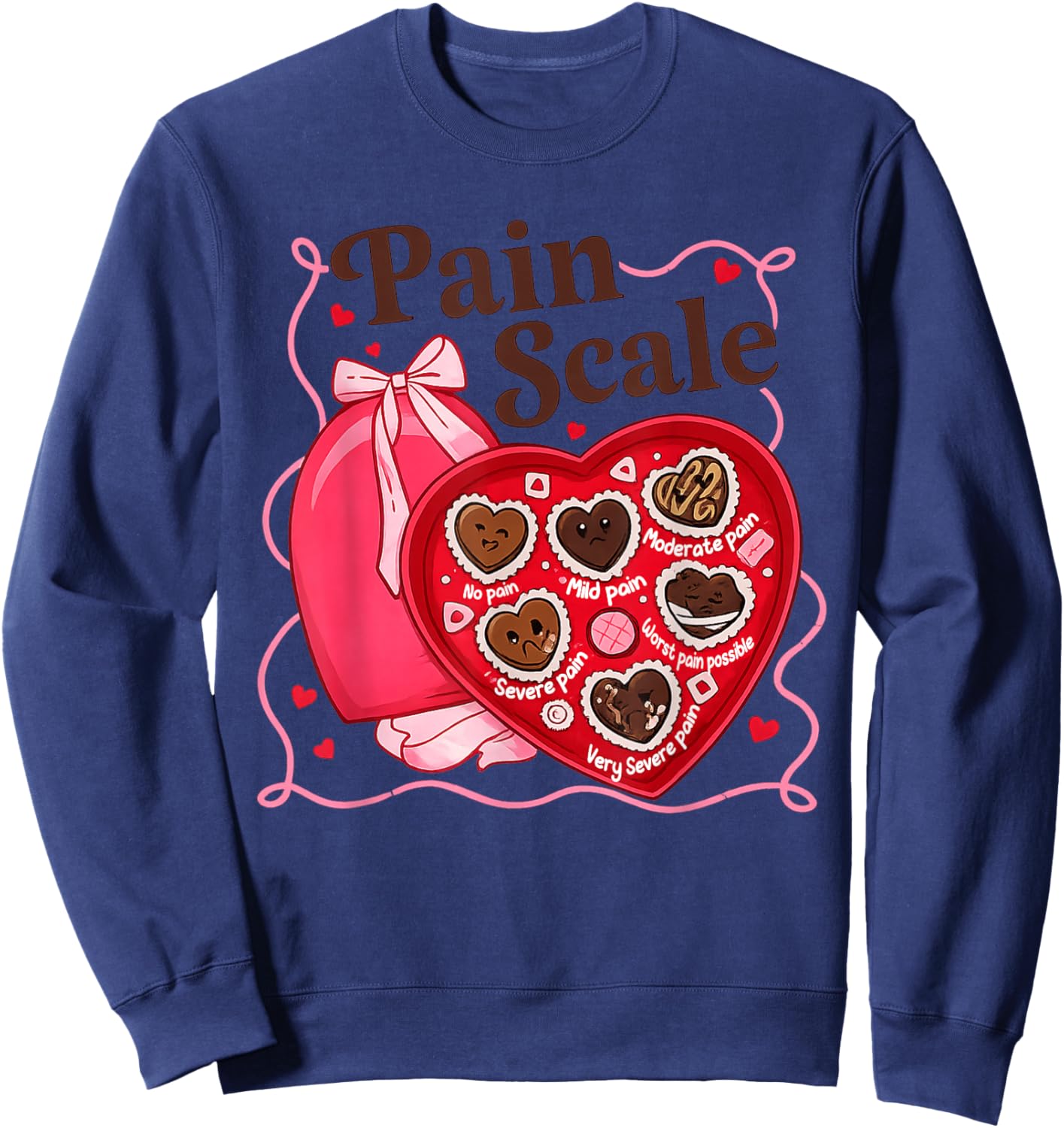 Pain Scale Valentines Shirt Funny Nurse Doctor Medical Sweatshirt - Sweatshirt | Navy