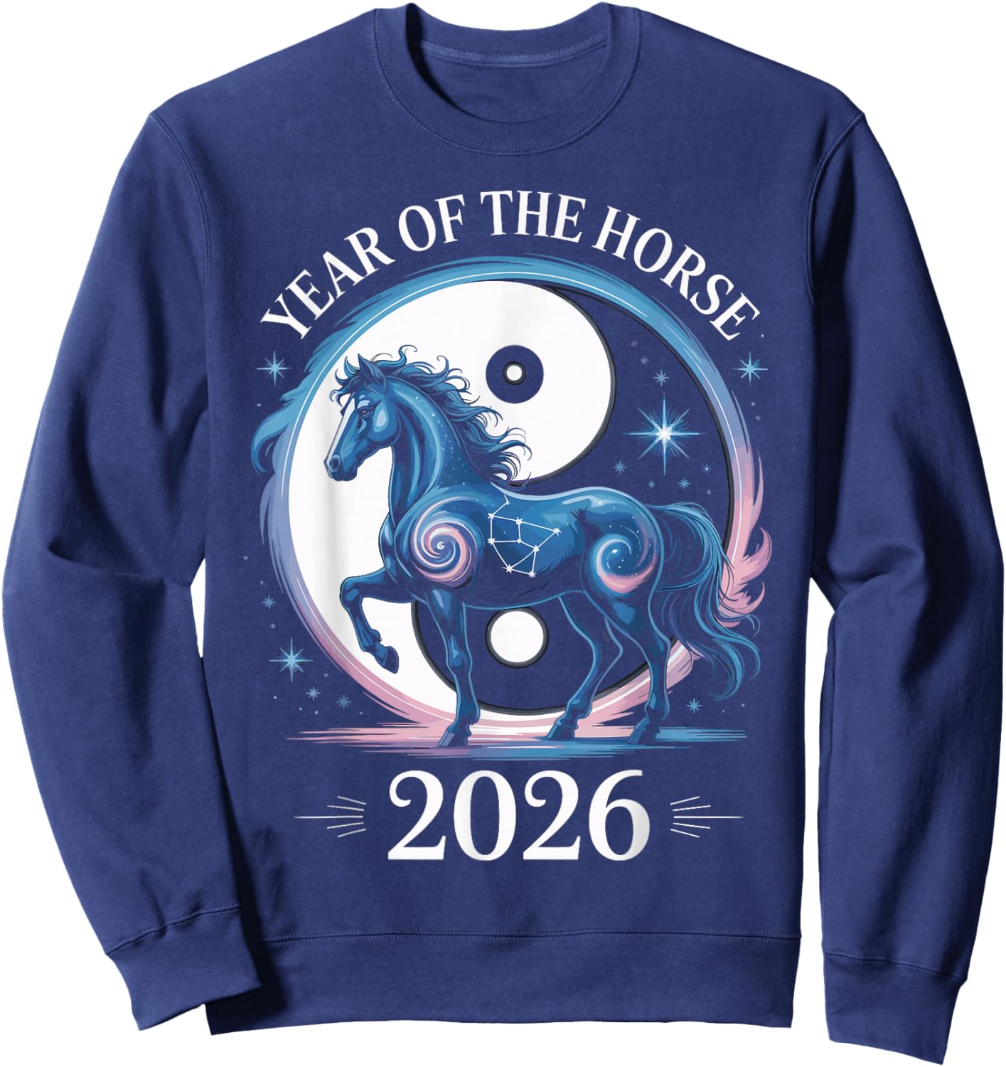 Year of The Horse 2026 Chinese New Year Women Kids Sweatshirt - Sweatshirt | Navy