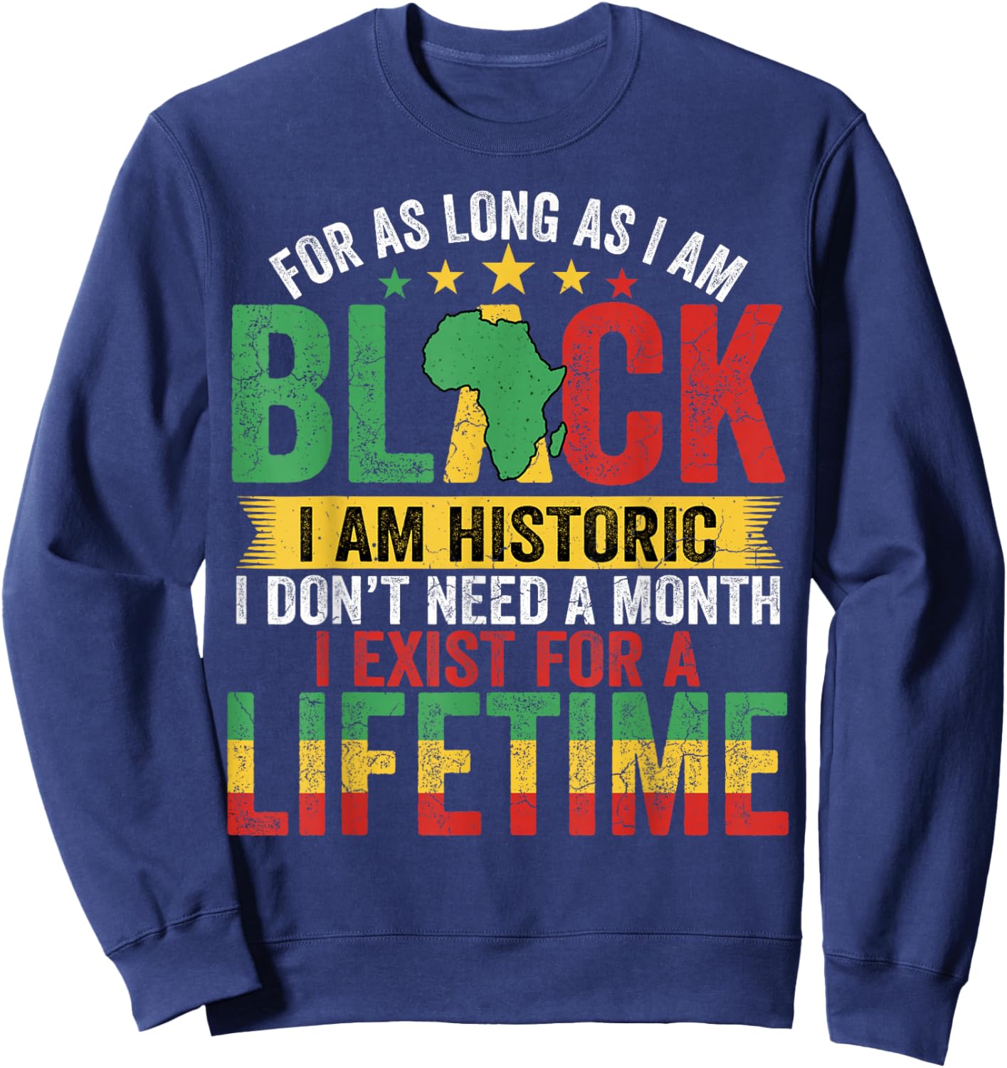 for As Long I Am Black Im Historic African Men Women Kids Sweatshirt - Sweatshirt | Navy