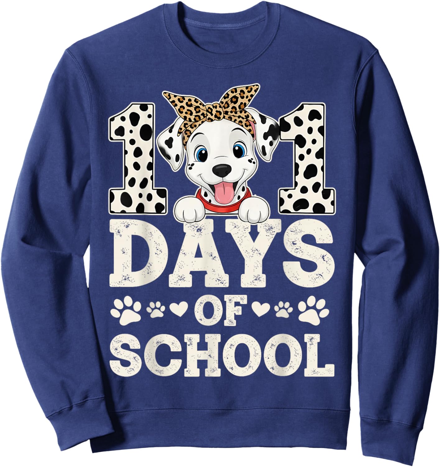Happy 101 Days of School Funny Student Teacher Kids Sweatshirt - Sweatshirt | Navy