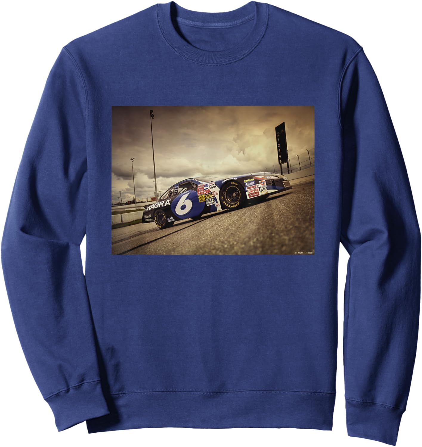 Mark Martin American Stock Car Racer by Michael Grecco Sweatshirt - Sweatshirt | Navy