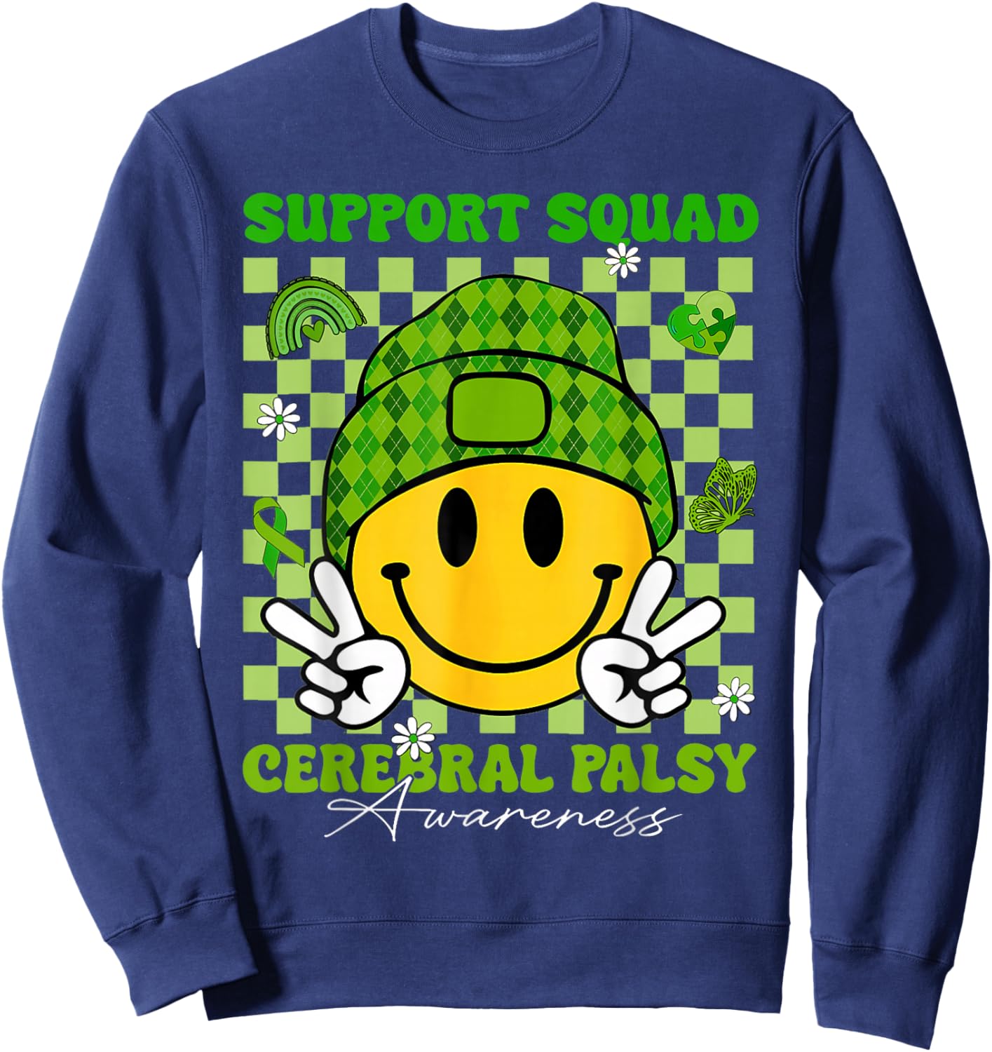 Cerebral Palsy Support Squad Cerebral Palsy Awareness Sweatshirt - Sweatshirt | Navy