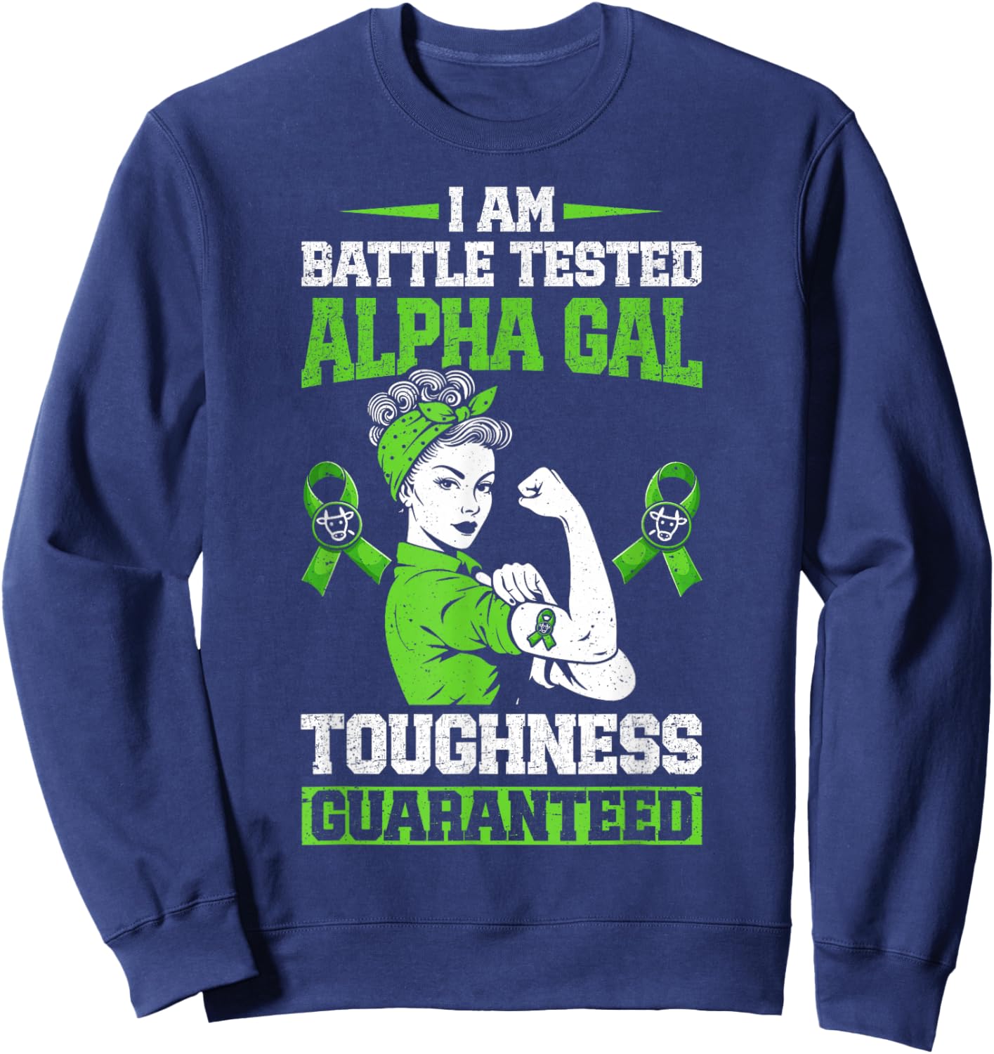 Alpha Gal Syndrome Warrior Sweatshirt - Sweatshirt | Navy