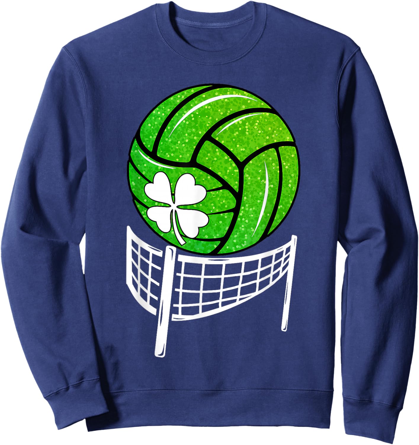 Volleyball Shamrock Lucky Clover Irish St Patrick's Day Boys Sweatshirt - Sweatshirt | Navy