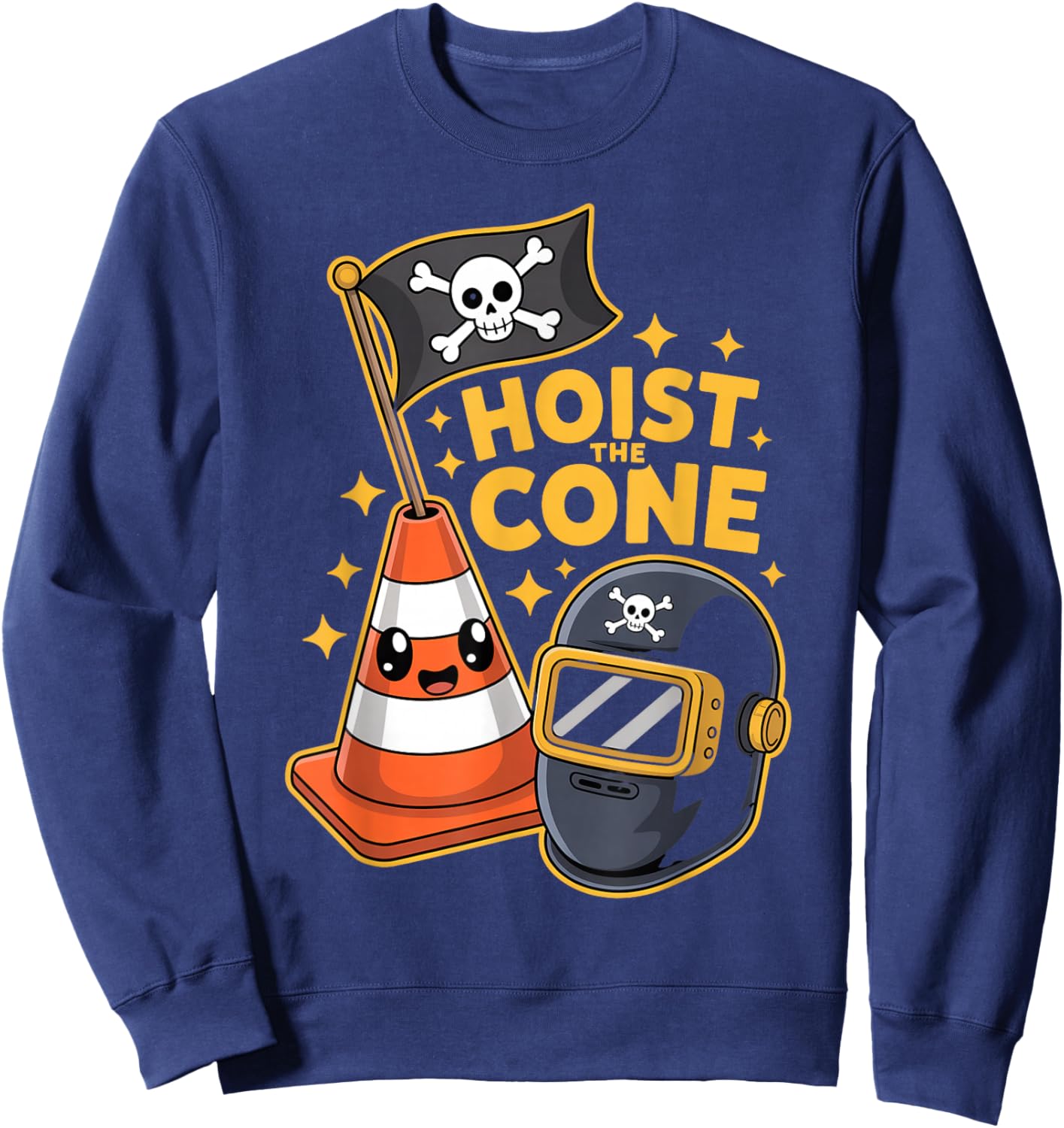 Icons Pirate Traffic Cone Funny Hoist The Cone Sweatshirt - Sweatshirt | Navy