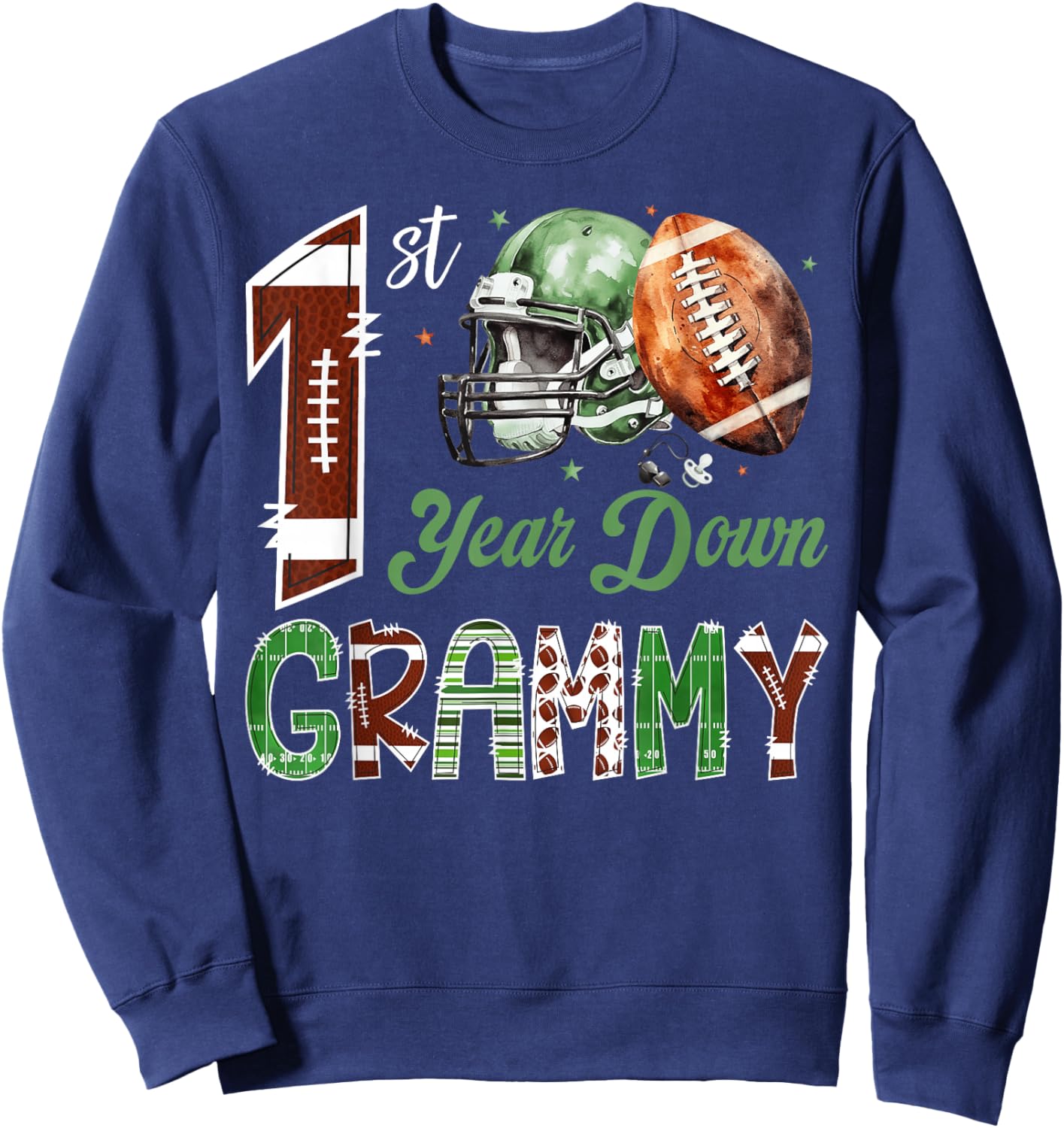 Grammy of The 1 Year Old Football 1st Birthday Boy Party Sweatshirt - Sweatshirt | Navy