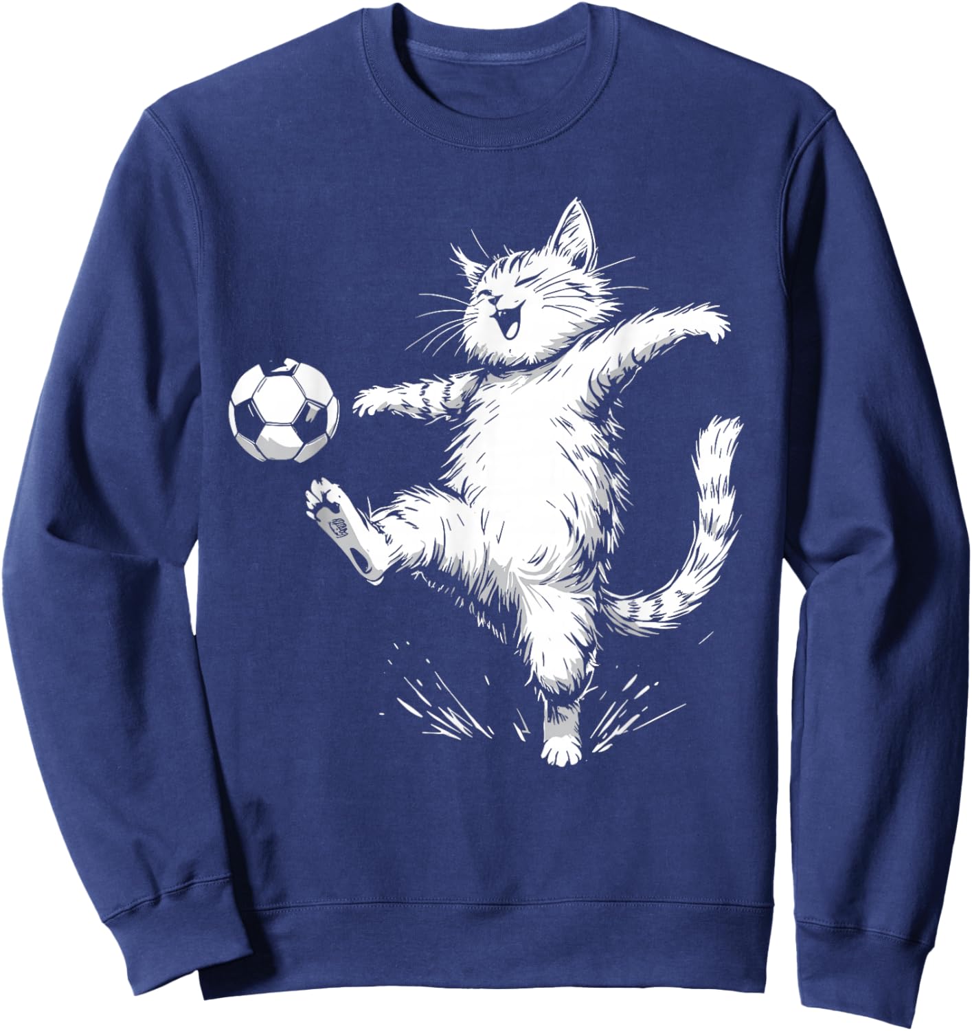 Soccer Cat, for Kids & Boys | Soccer Ball, Soccer Sweatshirt - Sweatshirt | Navy