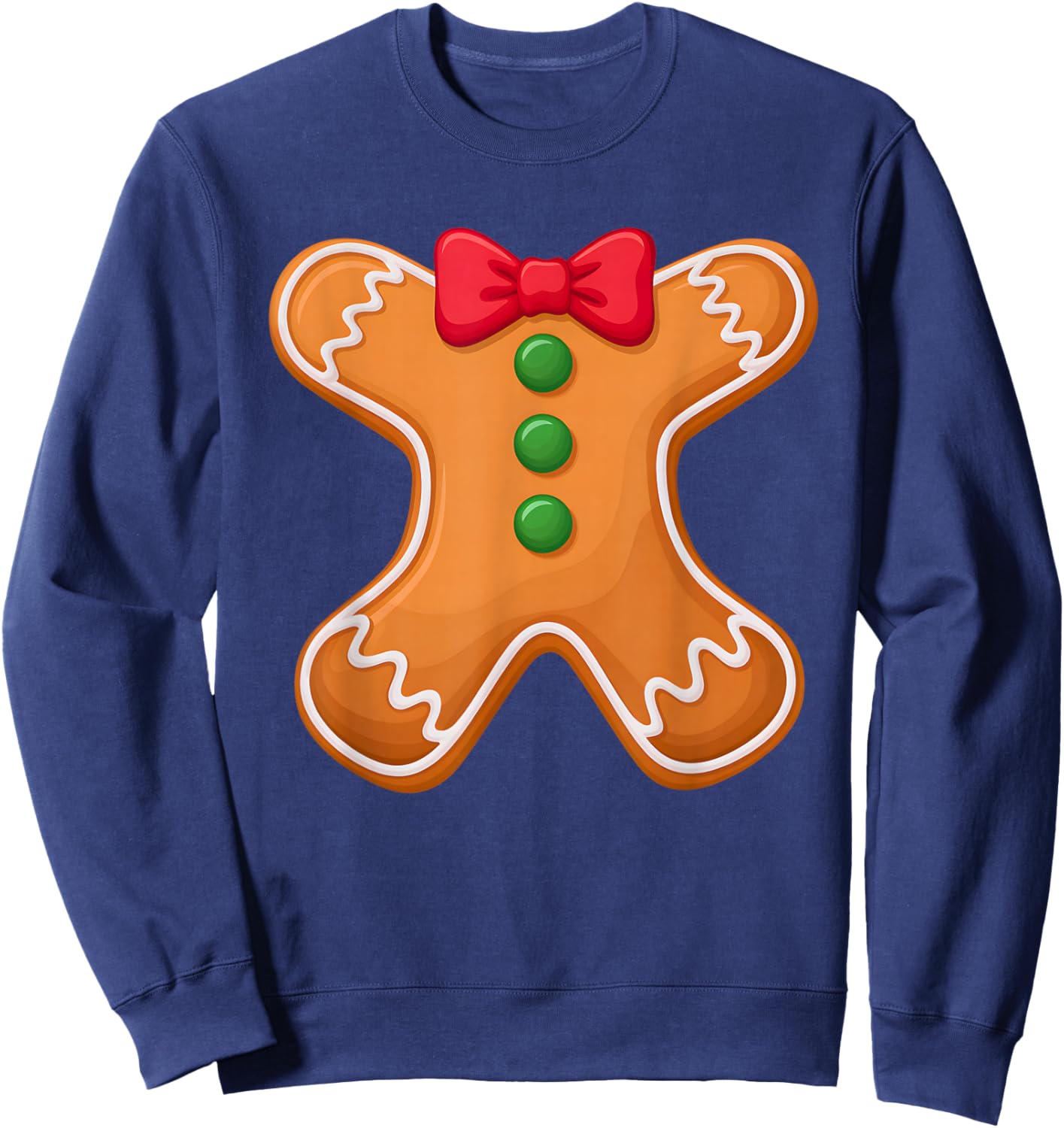 Gingerbread Man Adult Kids Men Women Cookie Costume Sweatshirt - Sweatshirt | Navy
