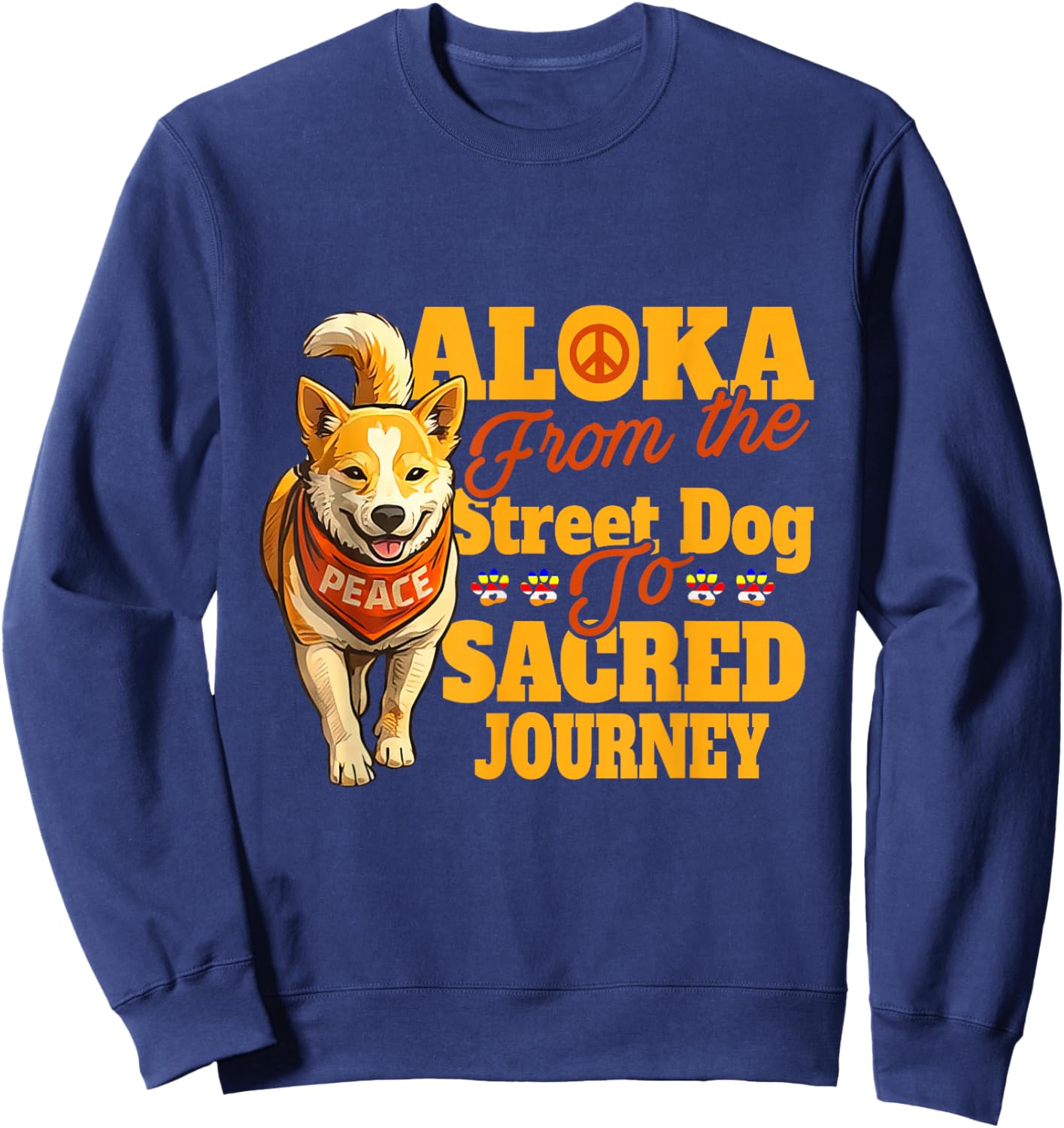 Aloka Dog from The Street Dog to Sacred Journey Sweatshirt - Sweatshirt | Navy