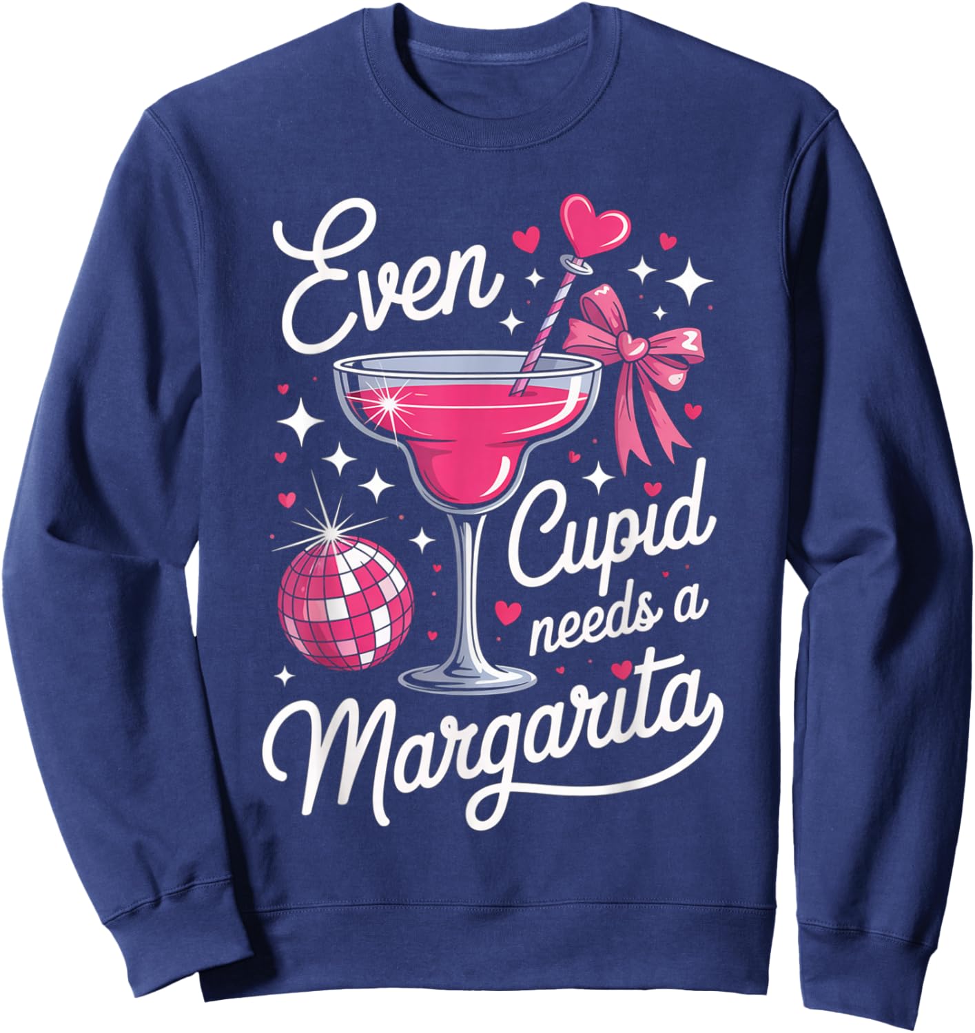Even Cupid Needs A Margarita Valentine´s Day Sweatshirt - Sweatshirt | Navy