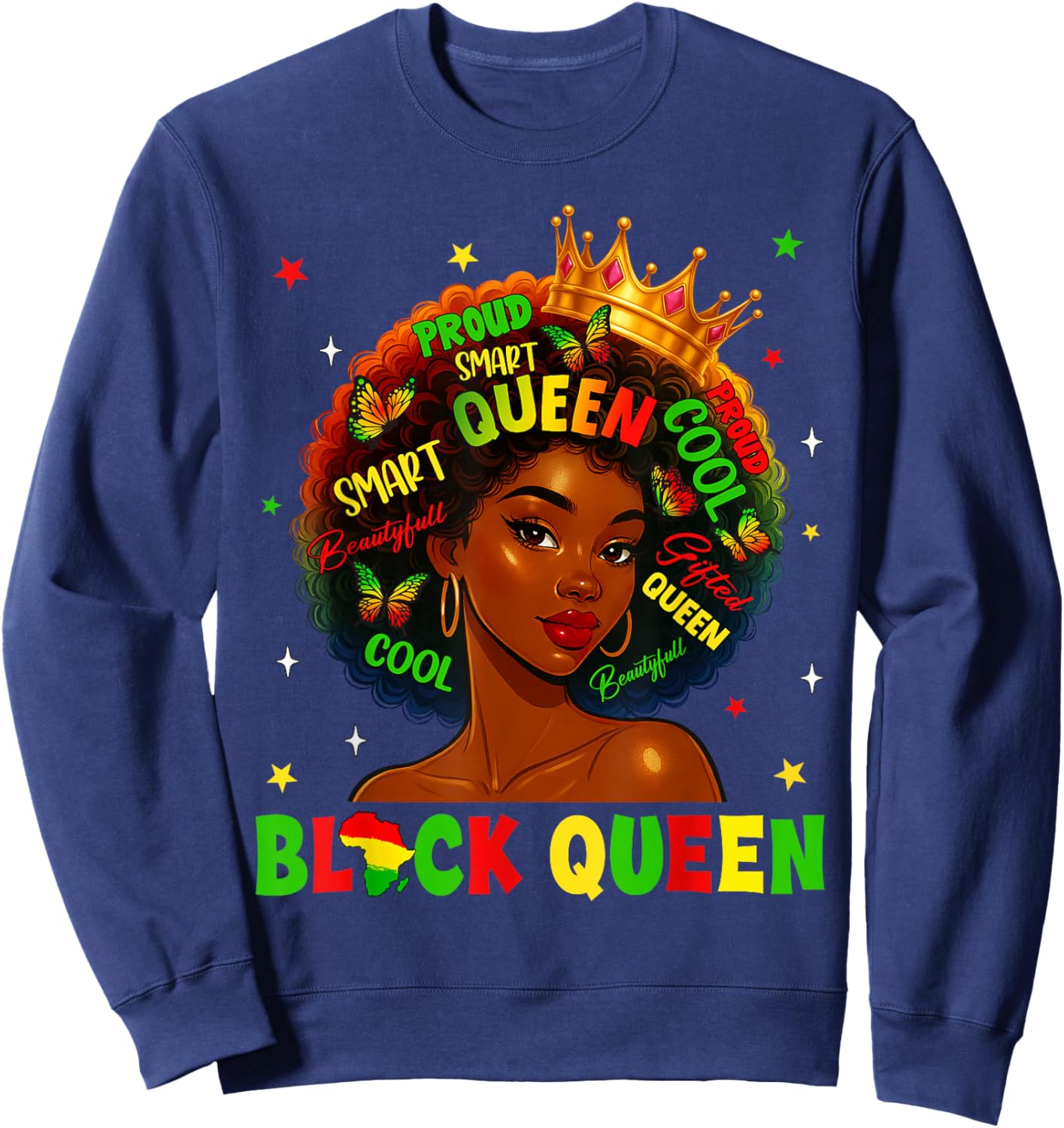 Black History Queen Black History Month Women African Sweatshirt - Sweatshirt | Navy