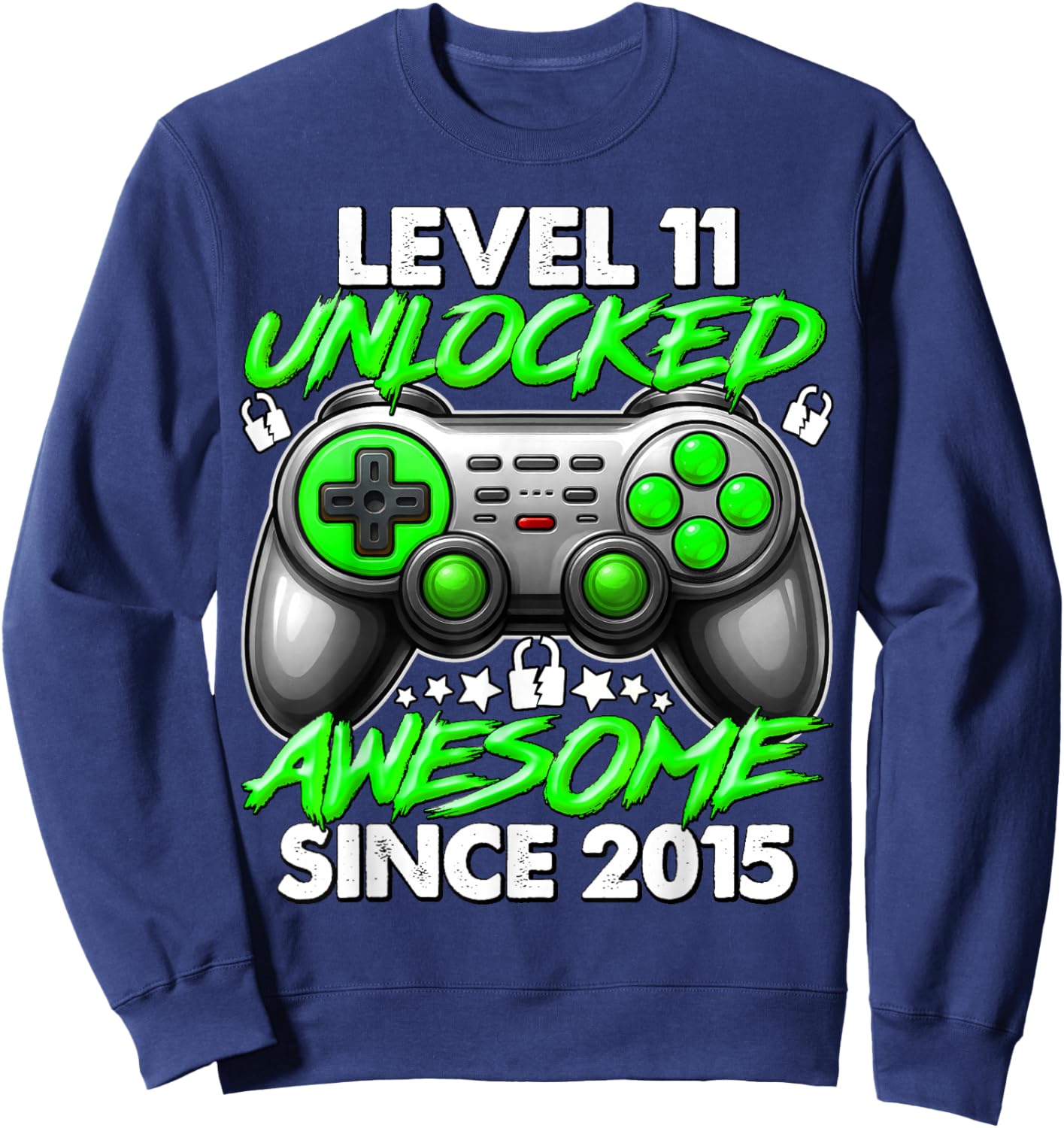 Level 11 Unlocked 11 Year Old Gifts Boys 11th Birthday Boy Sweatshirt - Sweatshirt | Navy
