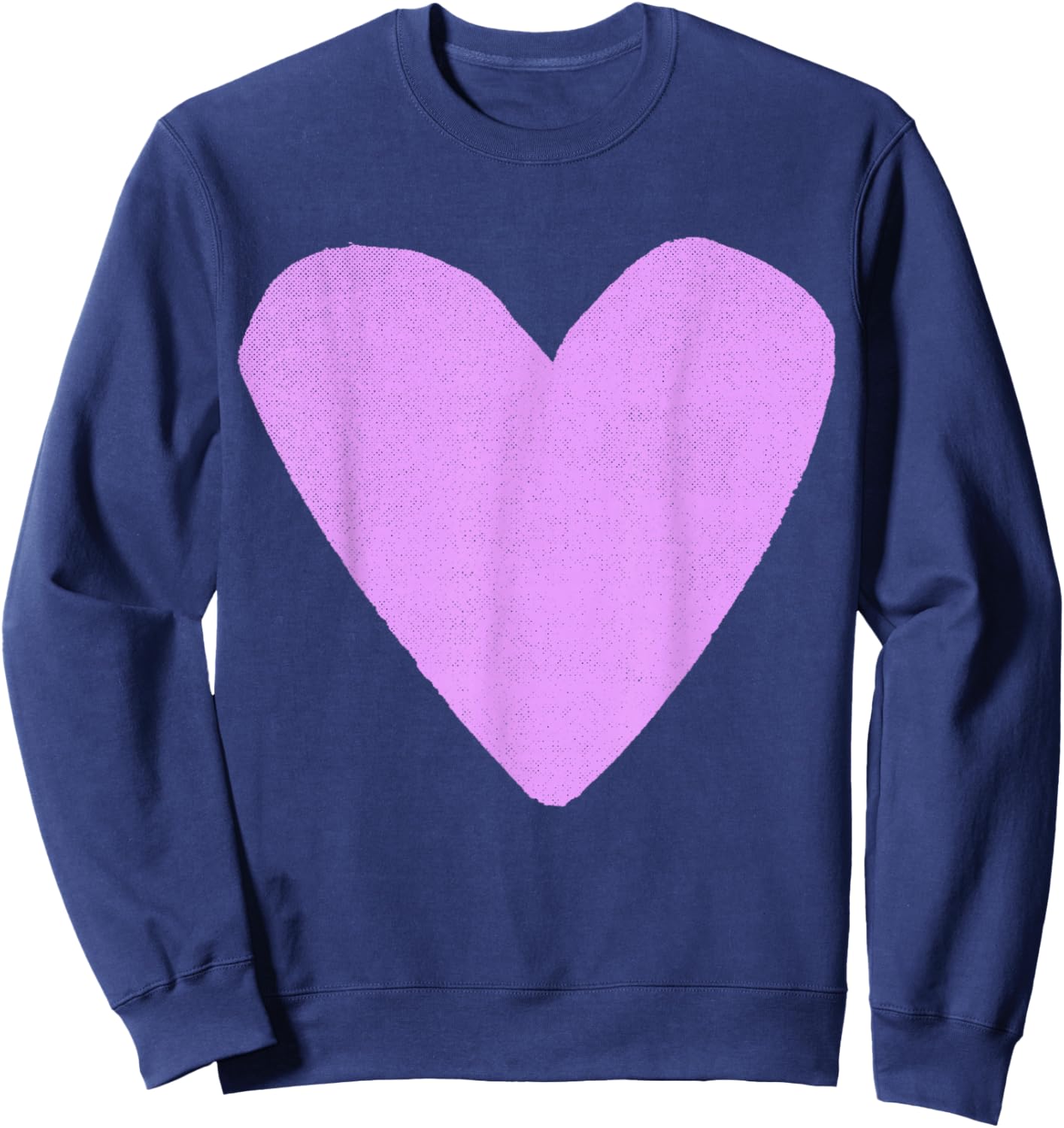 Boho Tops Valentines Day Cute Girls Lavender Heart Sweatshirt - Sweatshirt | Navy