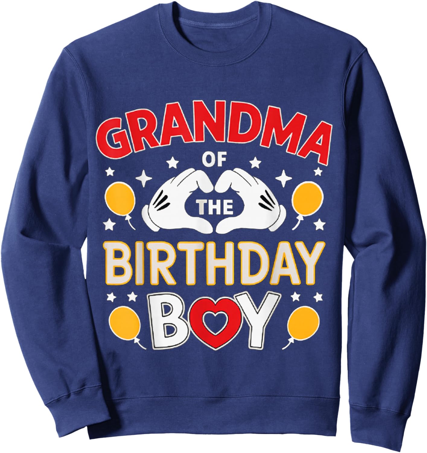 Grandma of The Birthday Boy Family Party Decor Grandson Sweatshirt - Sweatshirt | Navy