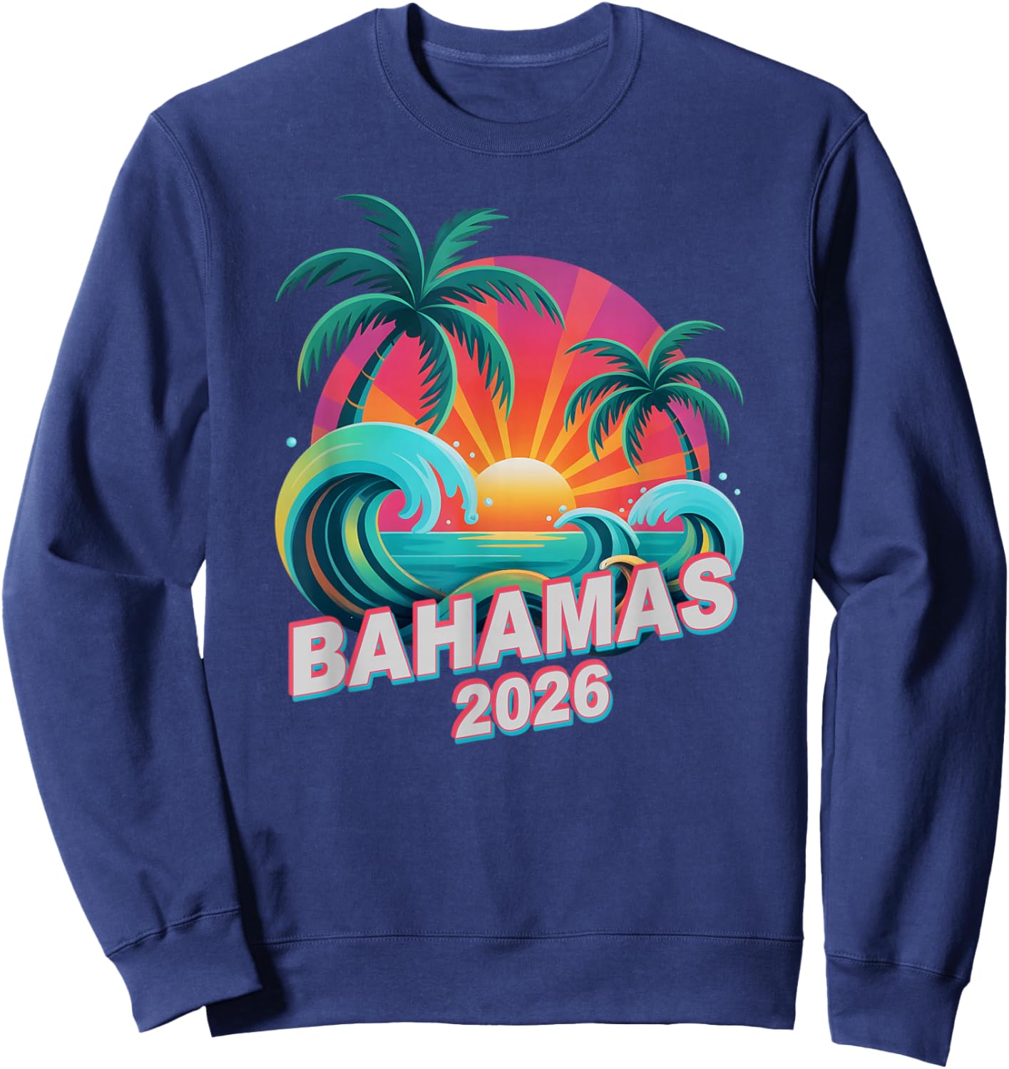 Kids Bahamas 2026 Trip Beaching Vacay Matching All Girls Sweatshirt - Sweatshirt | Navy