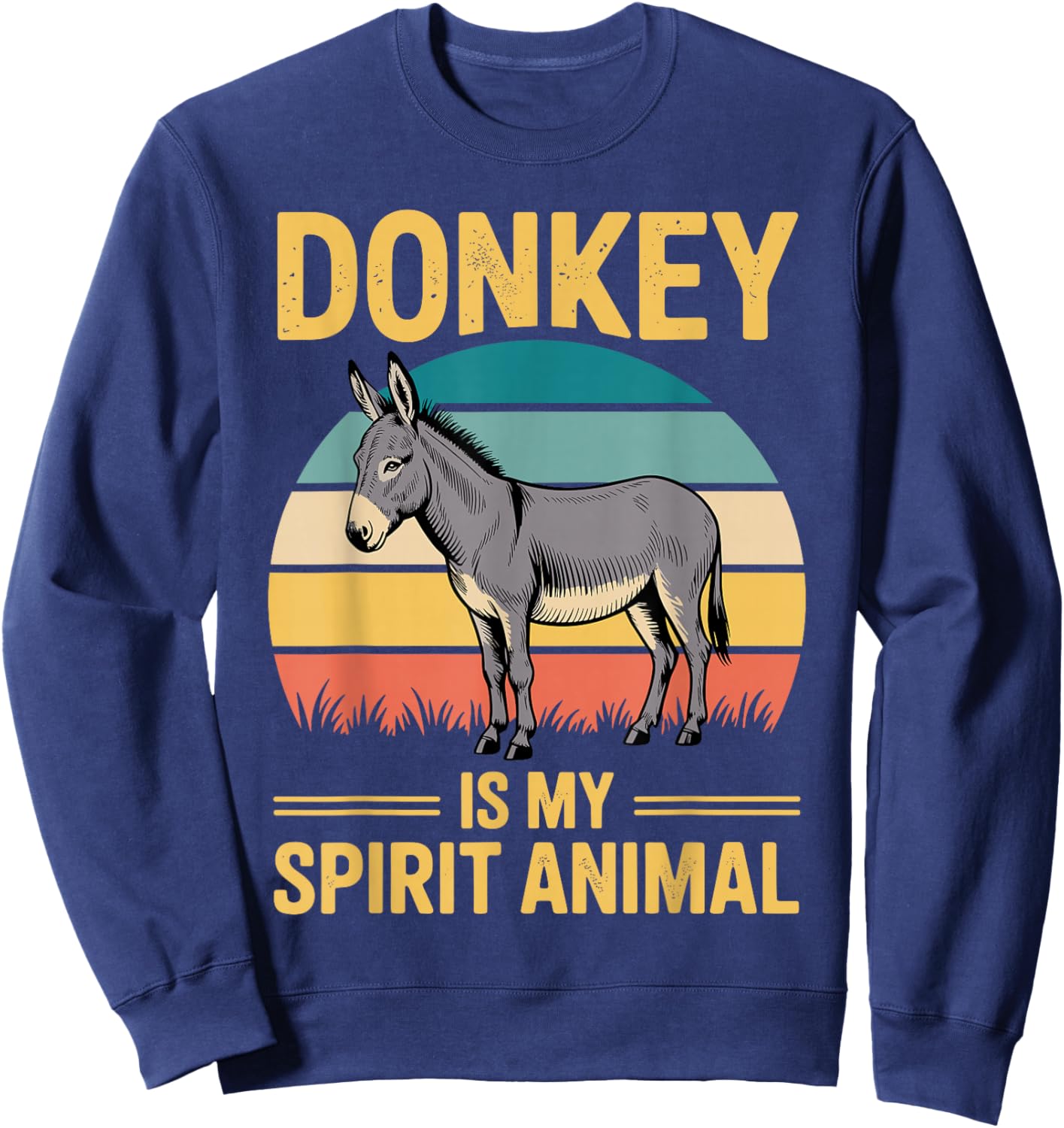 Cute Donkey Design Women Pet Animal Donkey Lovers Sweatshirt - Sweatshirt | Navy