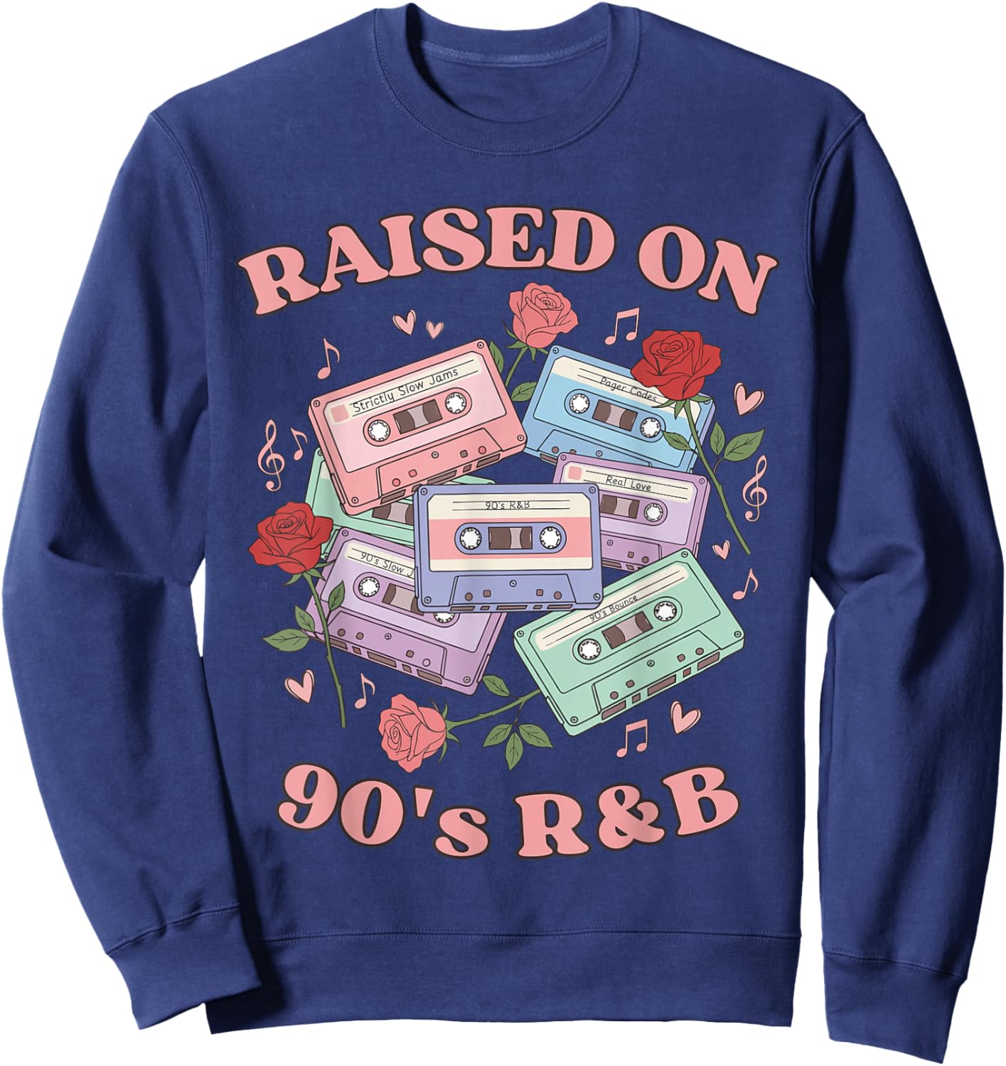 Raised On 90s R&B, 90s R&B Sweatshirt - Sweatshirt | Navy