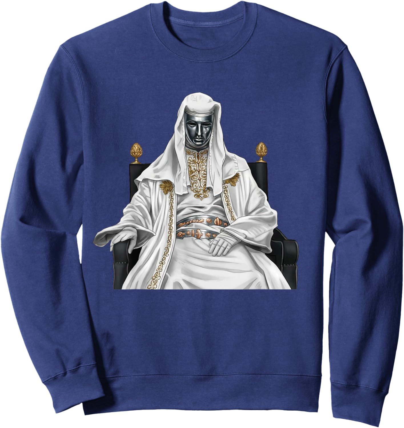 Silver Mask King Baldwin Meme Sweatshirt - Sweatshirt | Navy