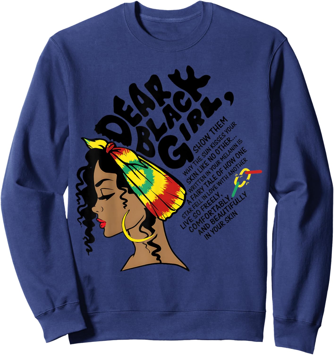 Dear Black Girl Afro Queen Black History Month Pride Women Sweatshirt - Sweatshirt | Navy