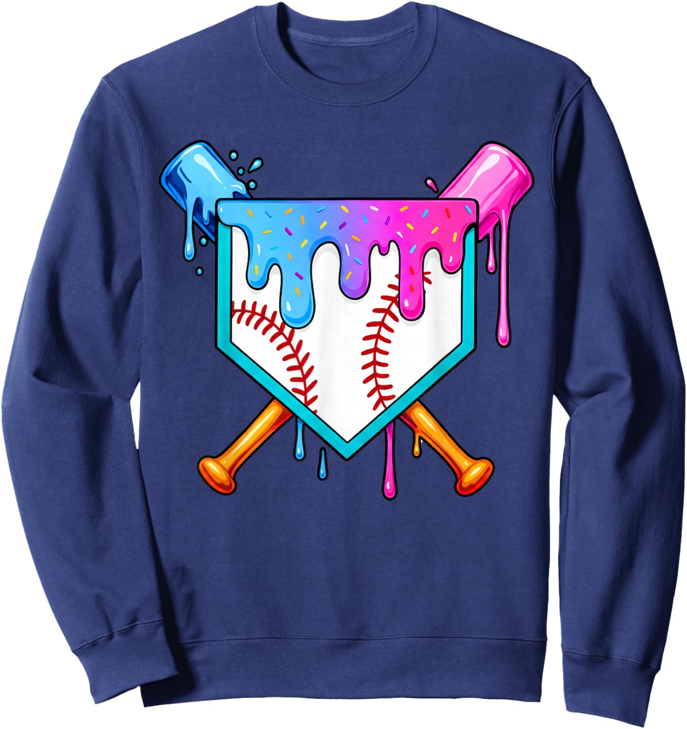 Baseball Sport Respect The Drip Boys Baseball Sweatshirt - Sweatshirt | Navy