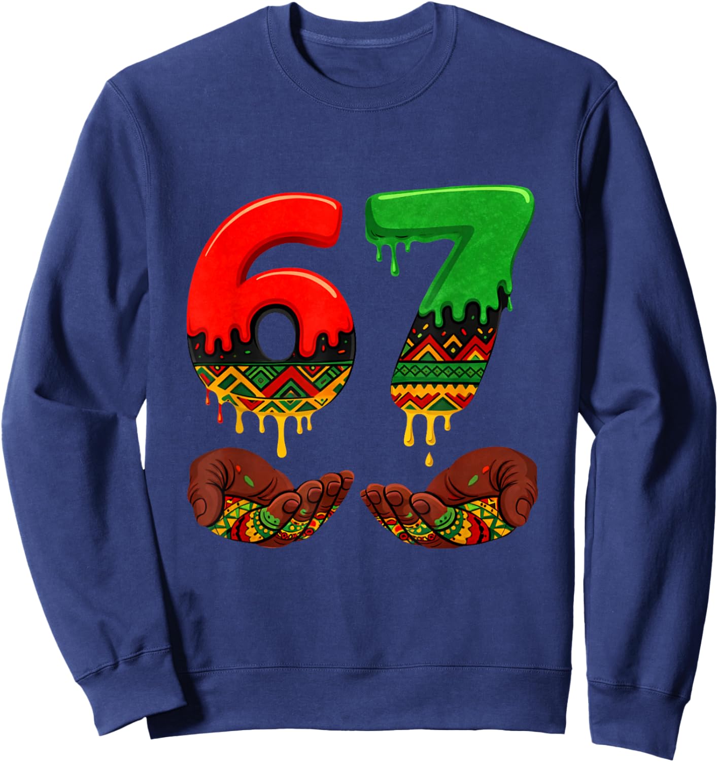 67 Black History Month Six Seven African American Kids Boys Sweatshirt - Sweatshirt | Navy