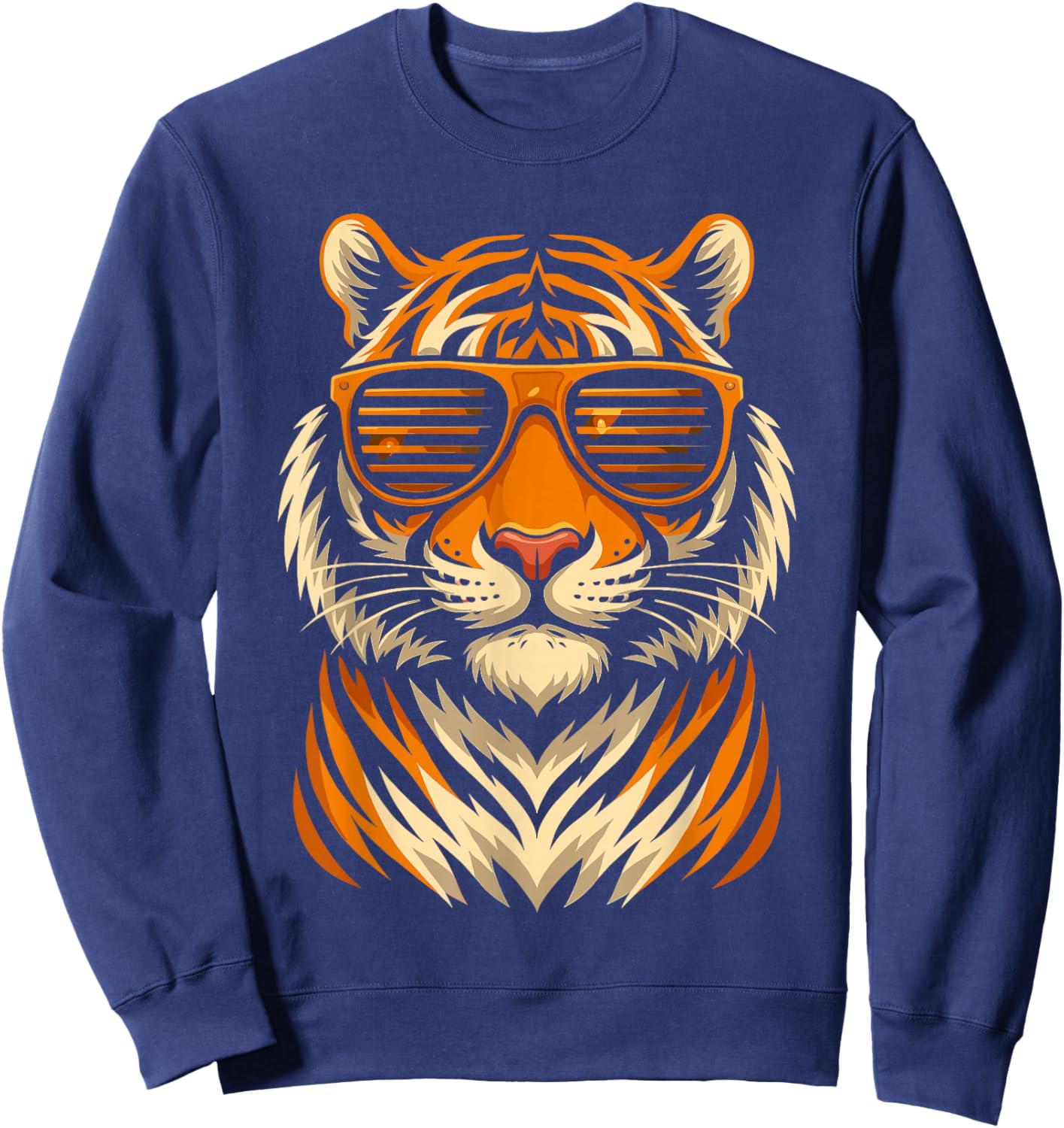 Cool Shirts for Boys Kids, Funny Tiger Sunglasses Sweatshirt - Sweatshirt | Navy