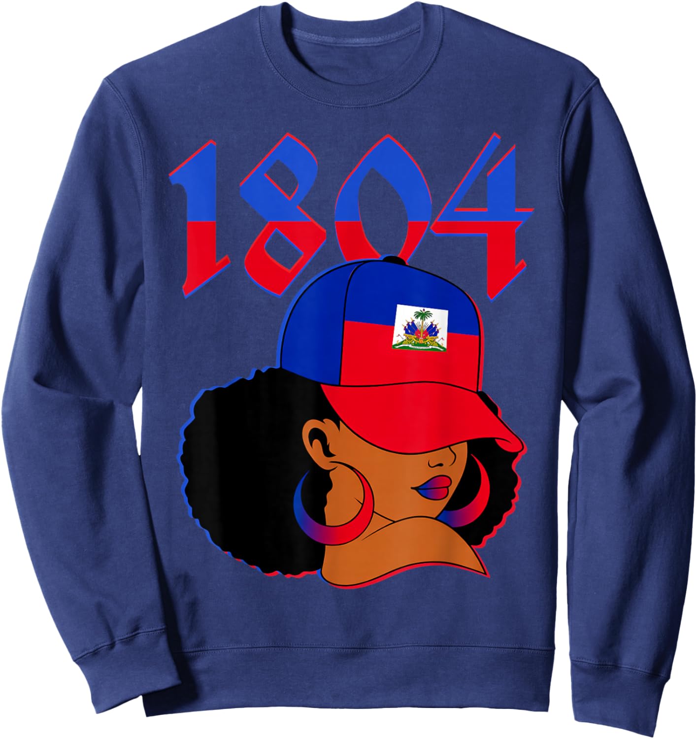 Haitian Revolution 1804 Haiti Flag Independence Day Women Sweatshirt - Sweatshirt | Navy