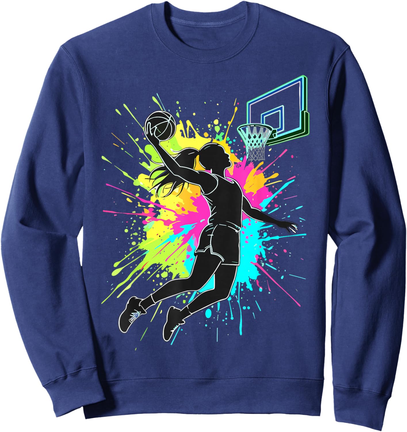 Colorful Basketball Splash Sweatshirt - Sweatshirt | Navy
