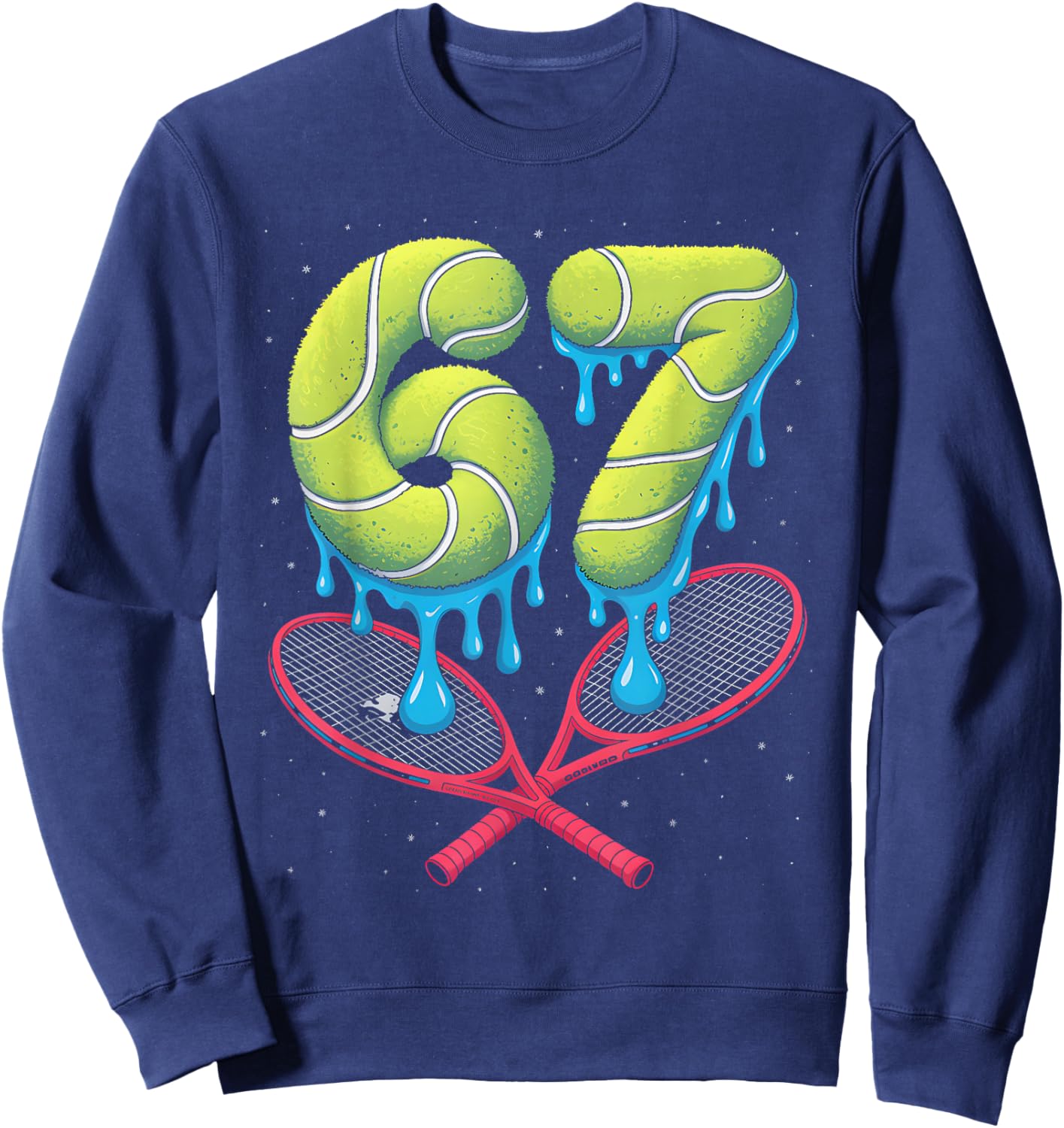 Tennis 67 Six Seven Funny Meme Drip Kids Sweatshirt - Sweatshirt | Navy