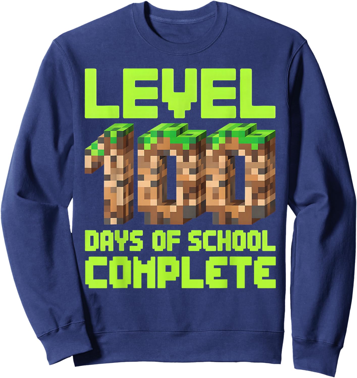 Level 100 Days of School Complete Video Gamer Boys 100th Day Sweatshirt - Sweatshirt | Navy