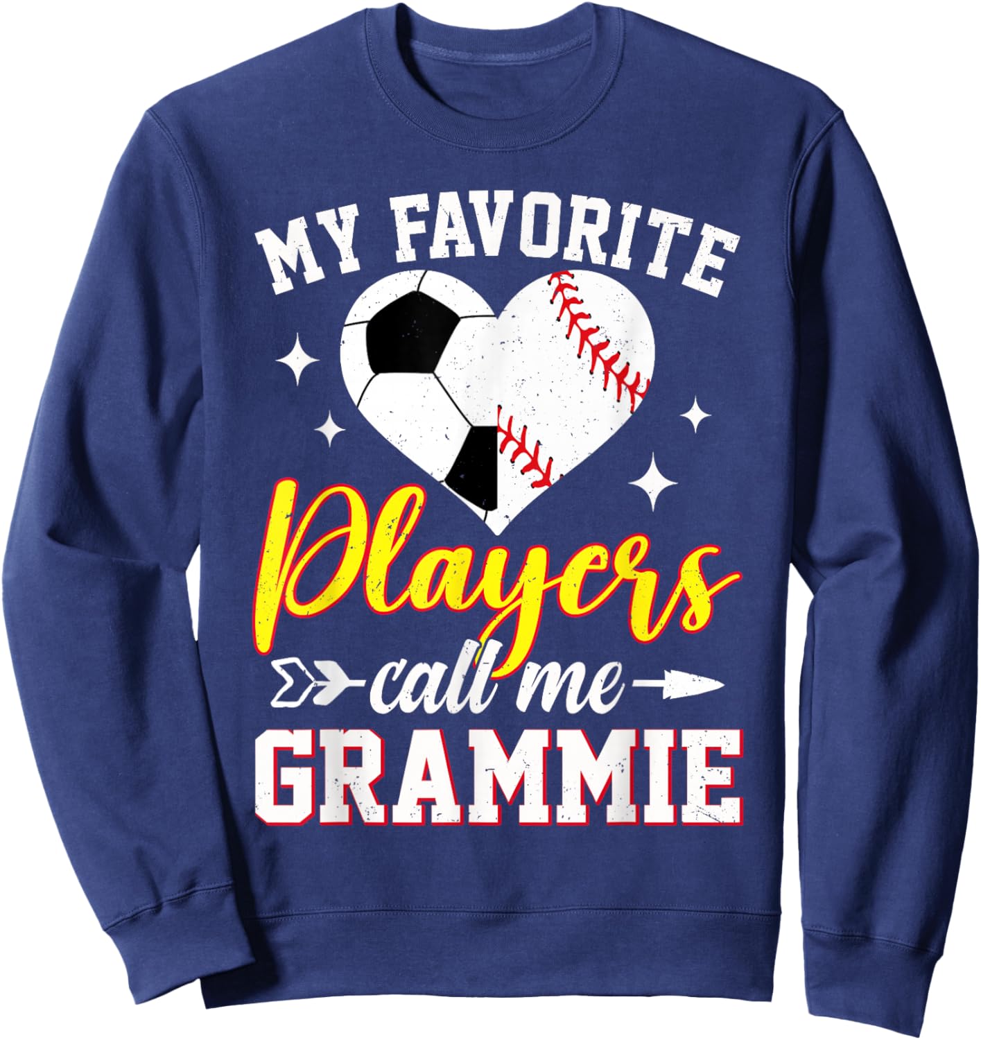 My Favorite Soccer Baseball Players Call Me Grammie Sweatshirt - Sweatshirt | Navy